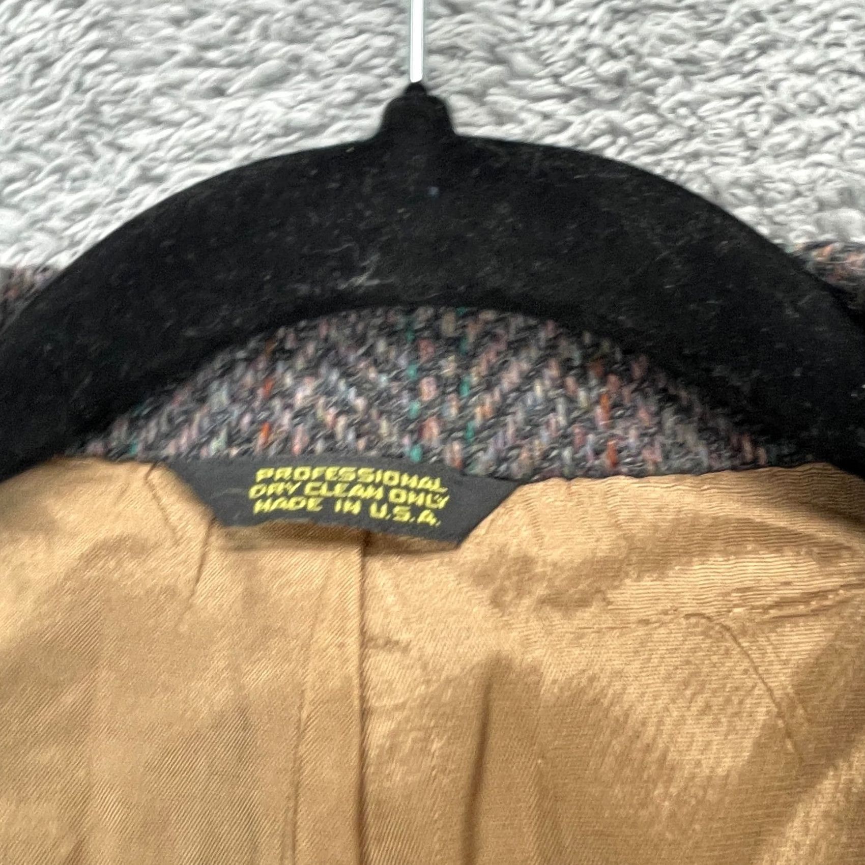 Vintage VINTAGE Huffmans Blazer Jacket Mens XL Gray Tweed Wool Herringbone Coat 90s Made USA Size 46R - 5 Thumbnail
