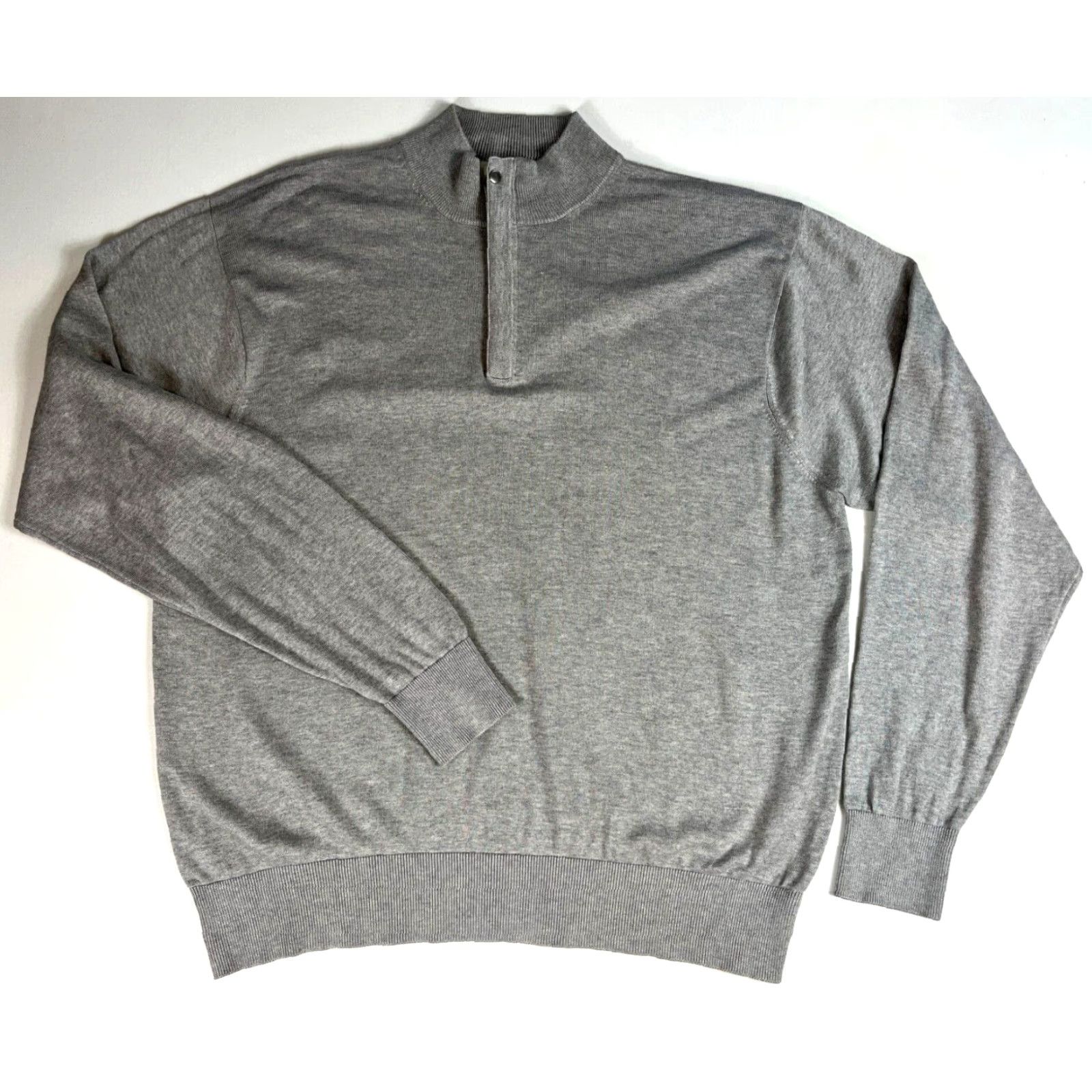 Peter Millar Peter Millar 1/4 Zip Mock Neck Sweater Knit 2XL Silk Blend Gray Mens Pullover Regular VINTAGE Size US XXL / EU 58 / 5 - 4 Thumbnail