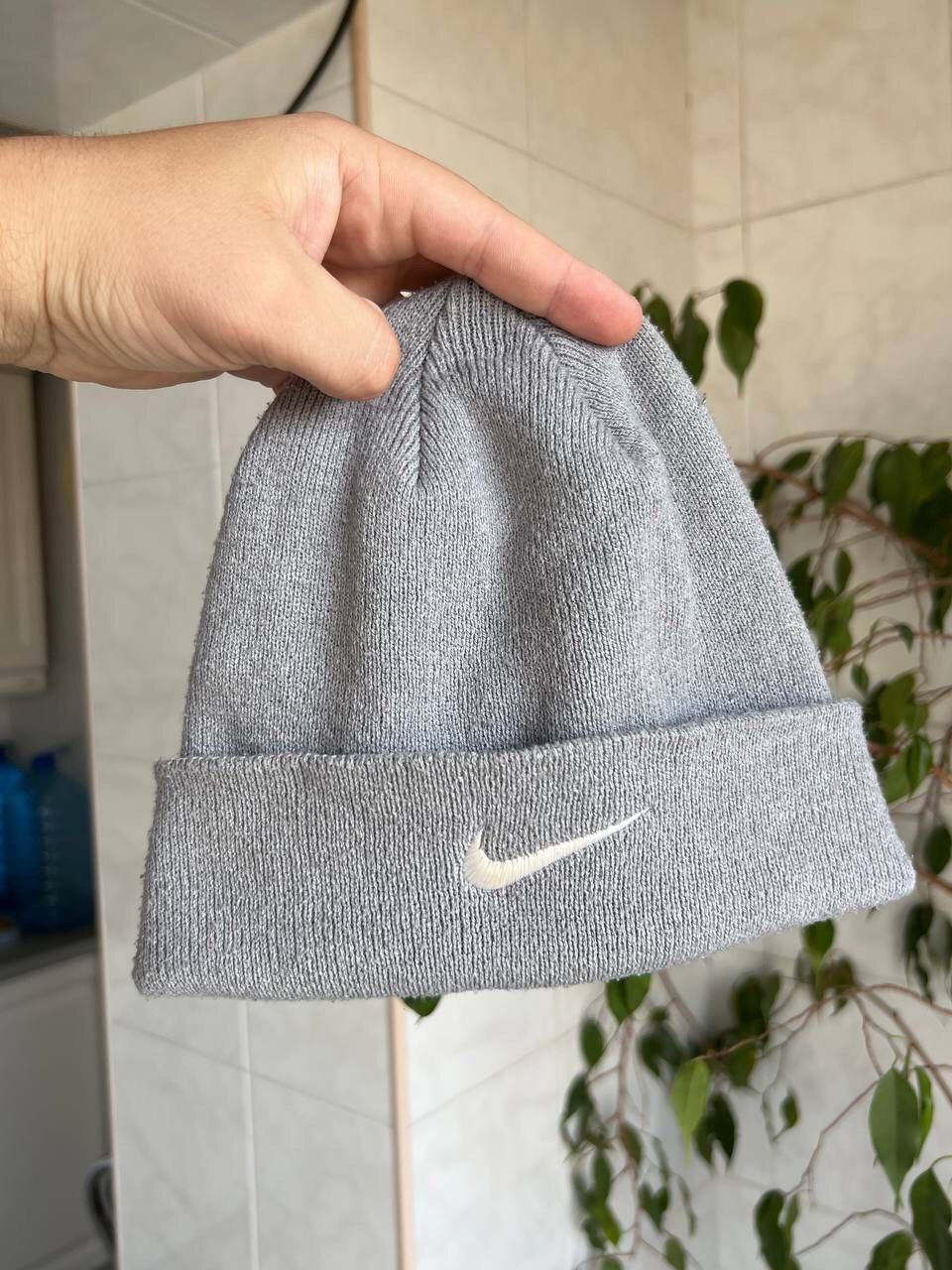 Nike × Vintage Vintage Nike 90s Drill Graphite Beanie Hat Embroidery Swoosh Size ONE SIZE - 2 Thumbnail