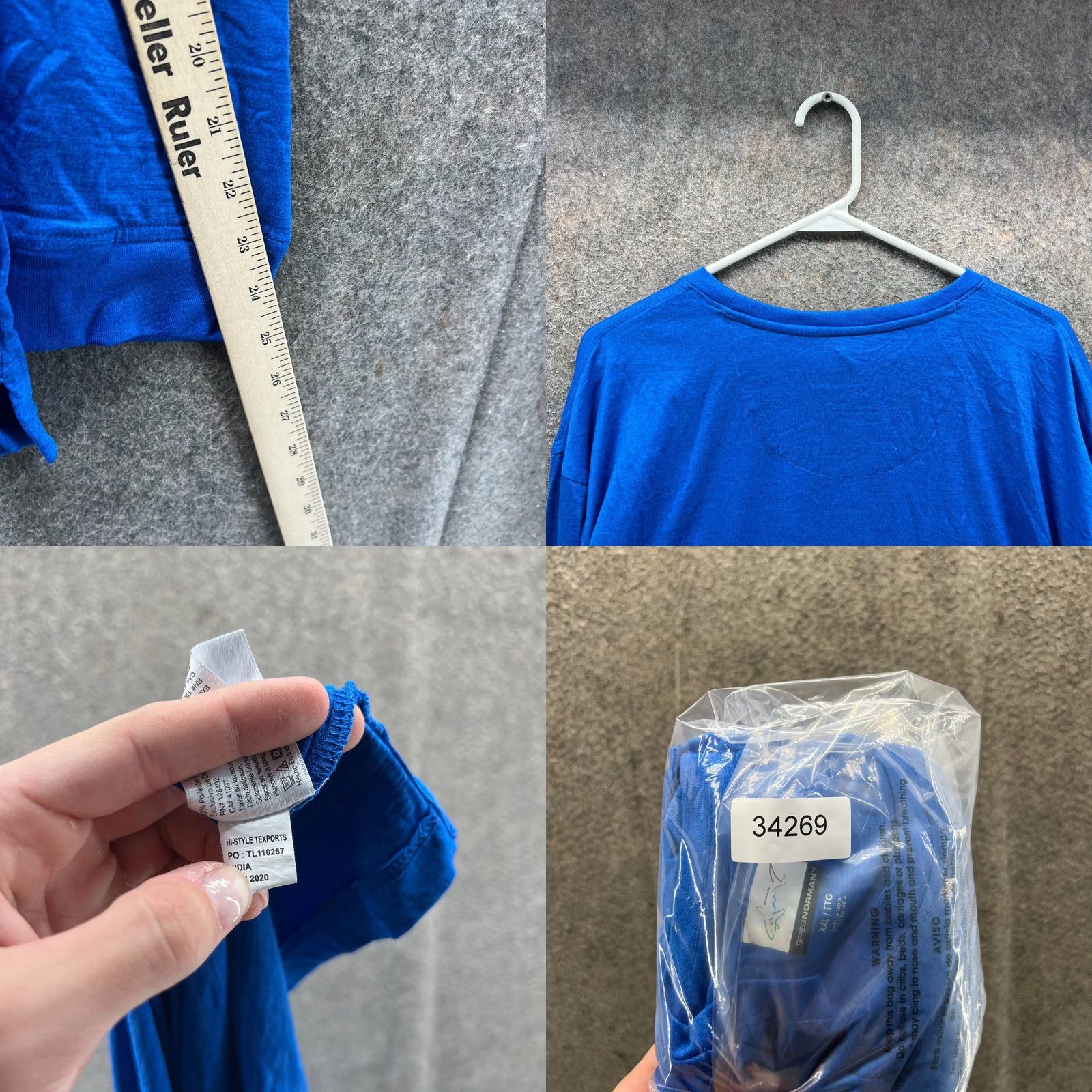 Vintage Greg Norman Shirt Mens 2XL Blue Long Sleeve Crewneck Cotton Texports Logo Shirt Size US XXL / EU 58 / 5 - 8 Thumbnail