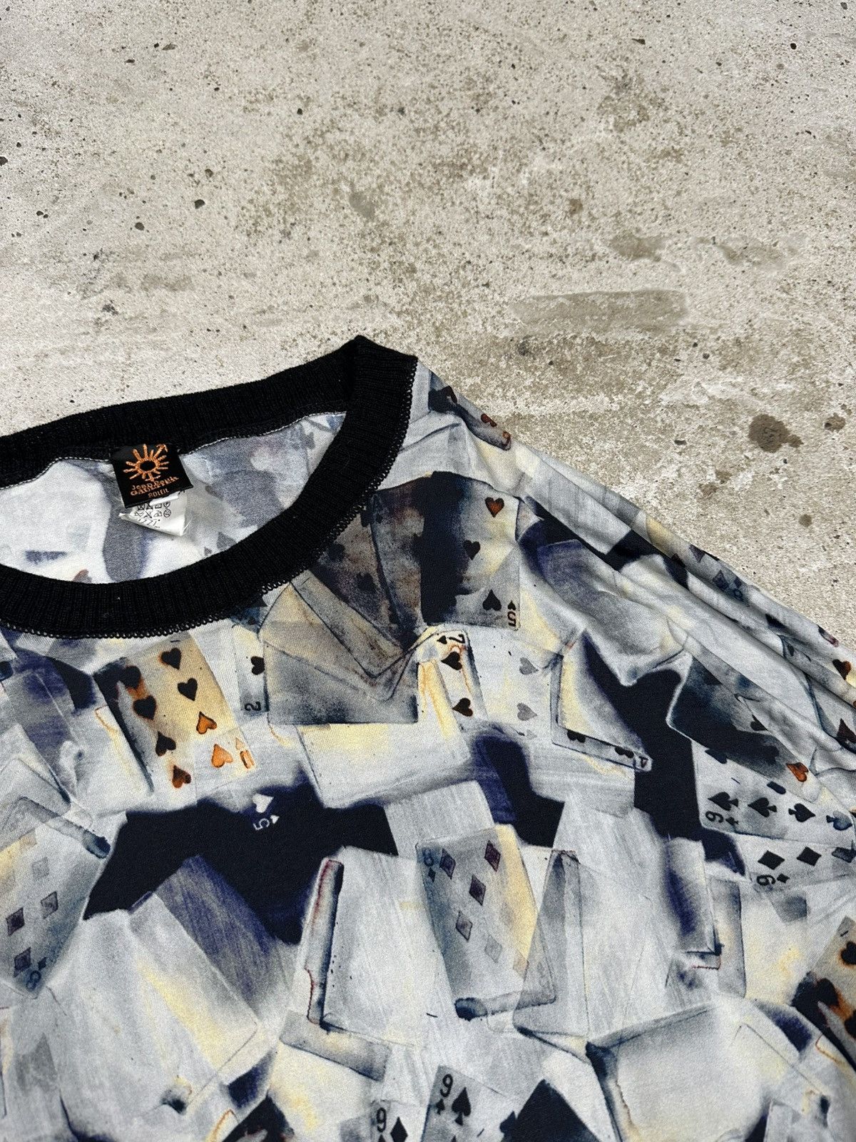 Jean Paul Gaultier Vintage 90s Jean Paul Gaultier Soleil Viscose Cards Top Size S / US 4 / IT 40 - 8 Thumbnail