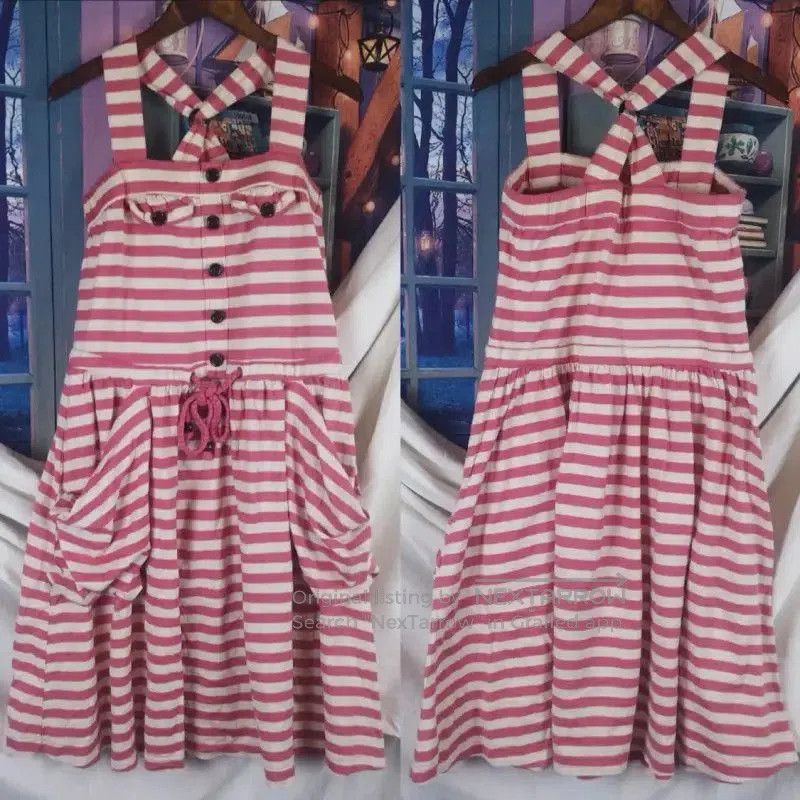 Burberry Burberry Pink Striped Cotton Summer Dress. Size M / US 6-8 / IT 42-44 - 1 Thumbnail