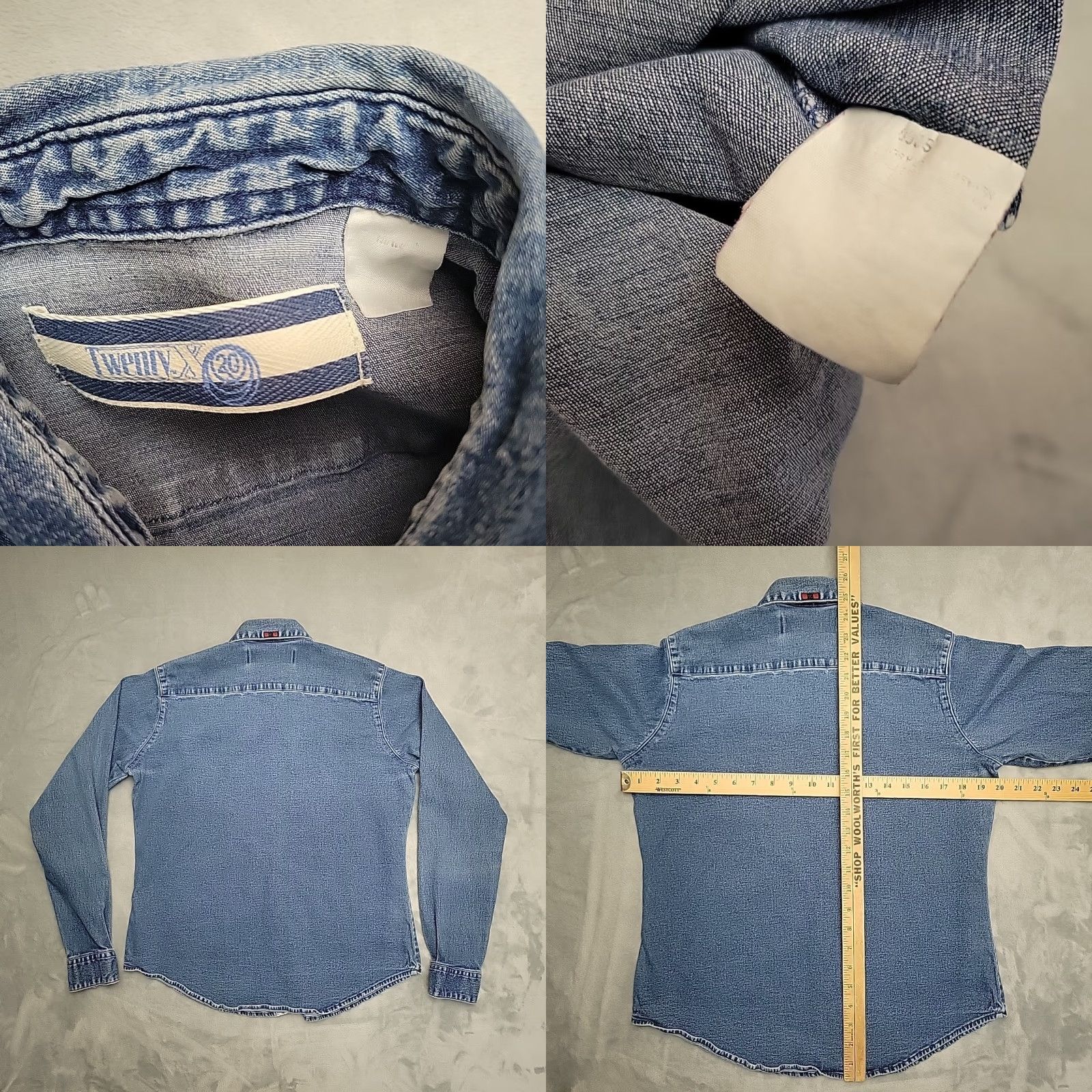 Wrangler VINTAGE Wrangler Twenty X Shirt Womens M Blue Denim Southwestern Cowboy Western Stretch Shirt Size M / US 6-8 / IT 42-44 - 8 Thumbnail