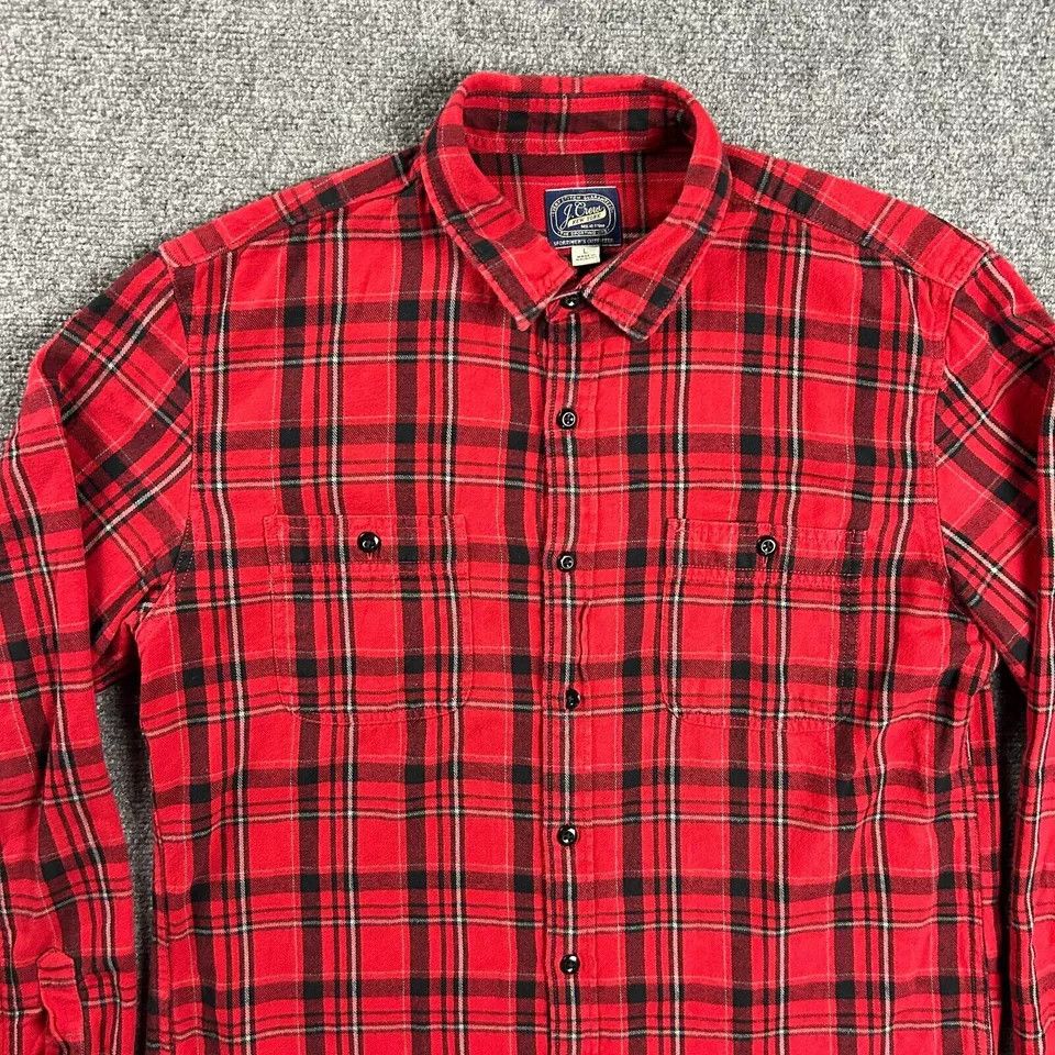 J.Crew J Crew Flannel Shirt Men Large Plaid Button Up Double Pocket Size US L / EU 52-54 / 3 - 2 Thumbnail