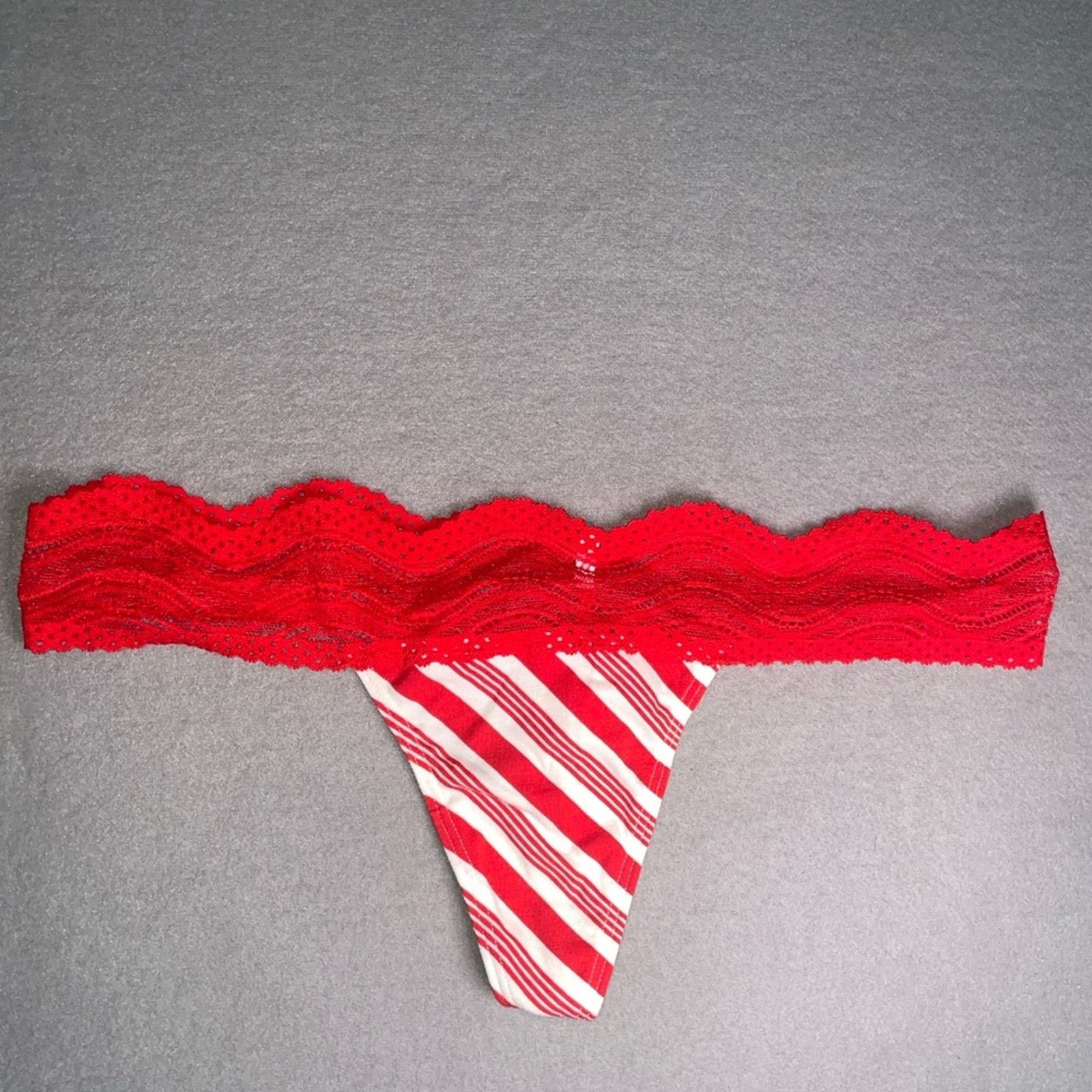 Victoria's Secret Victoria’s Secret Thong Panty Candy Stripes NEW Medium Size ONE SIZE - 9 Thumbnail