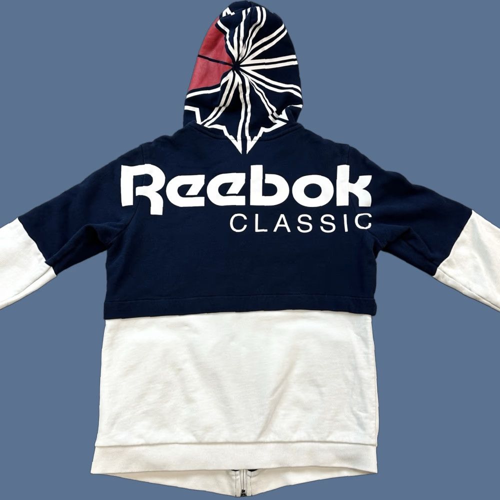 Reebok VINTAGE Reebok Classic Hoodie Women’s Small Blue White French Terry Full Zip Hood Logo Size S / US 4 / IT 40 - 1 Thumbnail