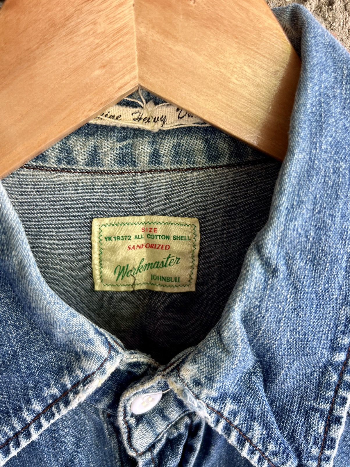 Japanese Brand Vtg John Bull ‘Work Master’ Snap Button Denim Shirts Size US M / EU 48-50 / 2 - 4 Thumbnail