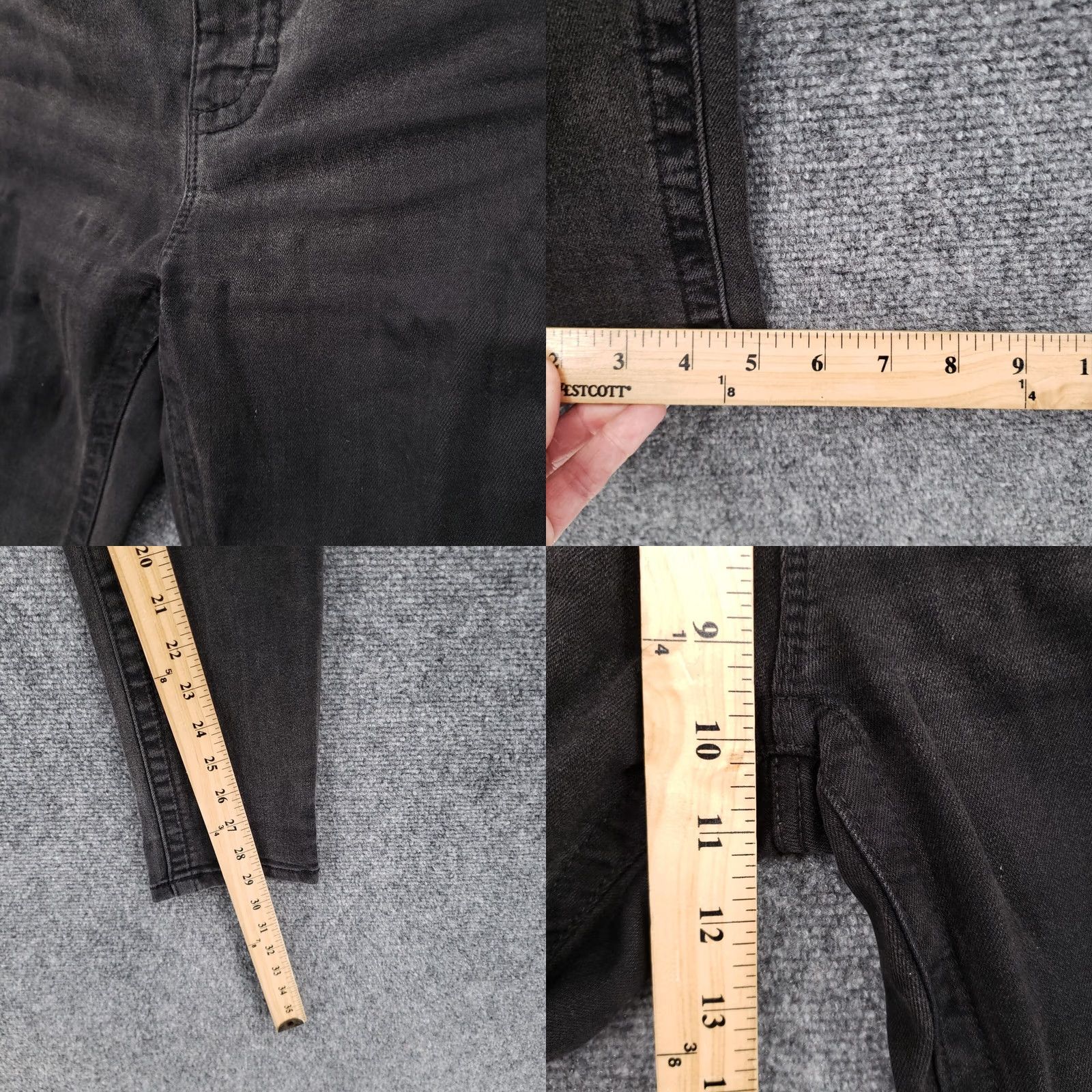 Vintage Seven7 Jeans Womens 4 Black Mid Rise Skinny Distressed Pocket Dark Wash Denim Size 27" / US 4 / IT 40 - 9 Thumbnail