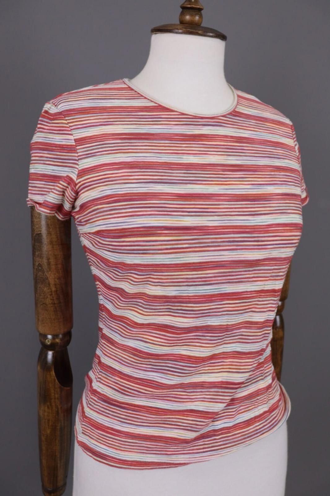 Missoni Missoni Multicolor Striped Short Sleeve Sumeer Top T-Shirt Size M / US 6-8 / IT 42-44 - 6 Thumbnail