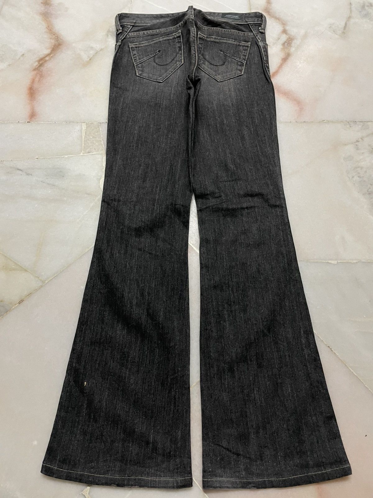 If Six Was Nine 💥Bell Bottom💥90s Style Sweet Camel Bootcut Sand Washed Jean Size 27" / US 4 / IT 40 - 2 Thumbnail