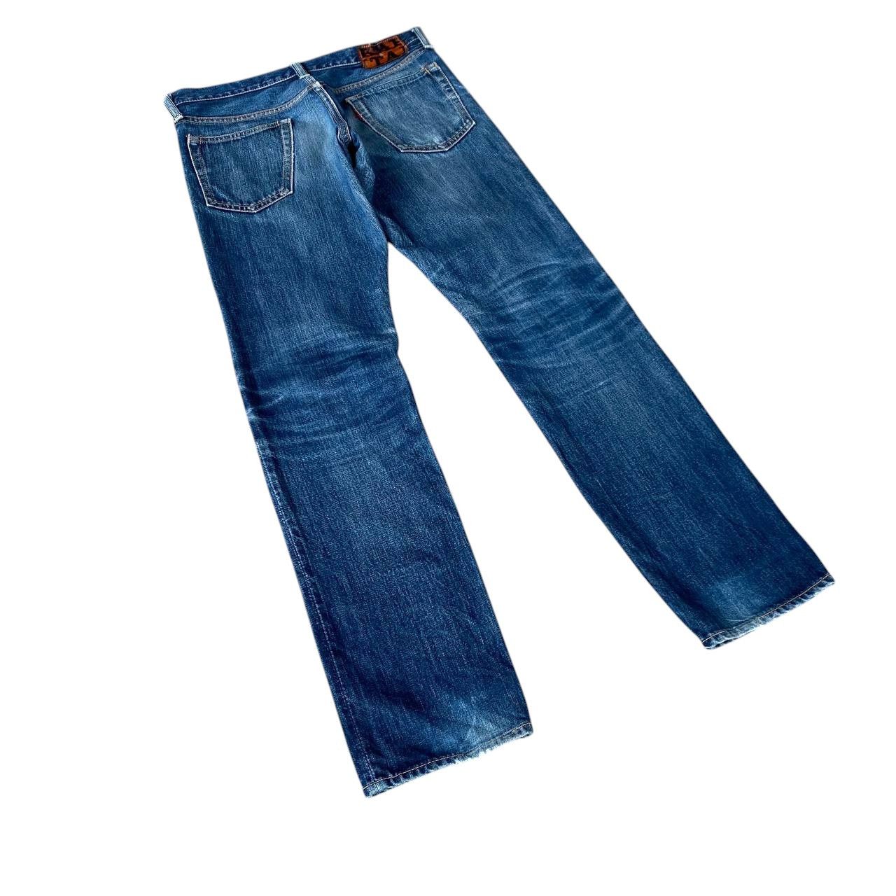 Kapital VINTAGE KAPITAL BY KIRO HIRATA FADED BLUE LOWRISE SLIMFIT Size US 28 / EU 44 - 6 Thumbnail