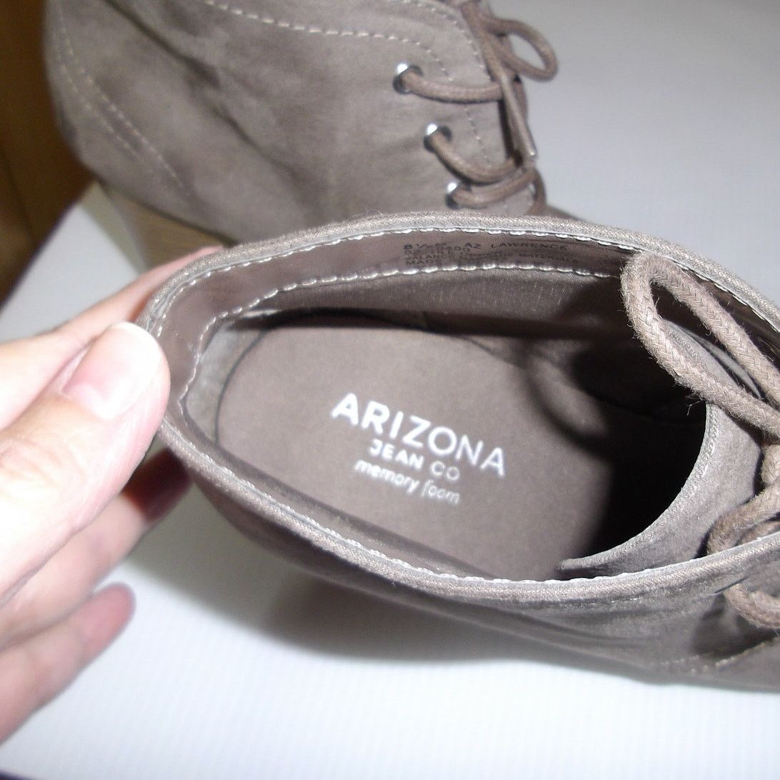 Other Arizona Jean Co Suede Memory Foam Wedge 3" Ankle Boot 8.5M Size US 8.5 / IT 38.5 - 8 Thumbnail