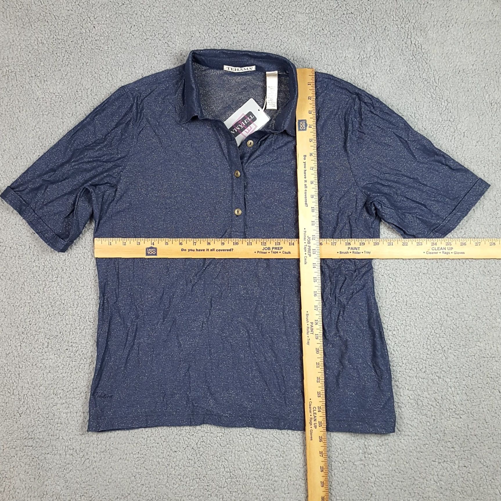 Vintage Blue Silver Collared Preppy Women's Size XL Stretch Modal Tennis Golf Polo Shirt Size XL / US 12-14 / IT 48-50 - 4 Thumbnail