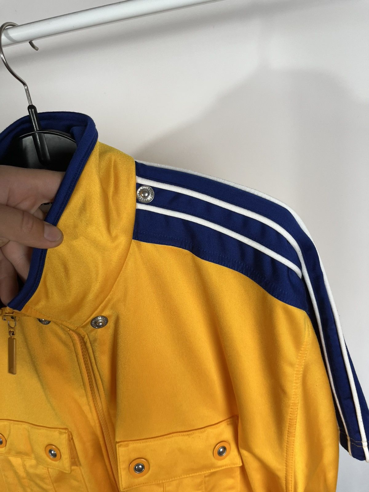 Adidas Vintage Adidas Yellow Blue Zip Track Jacket Short Sleeve S Size US S / EU 44-46 / 1 - 12 Thumbnail