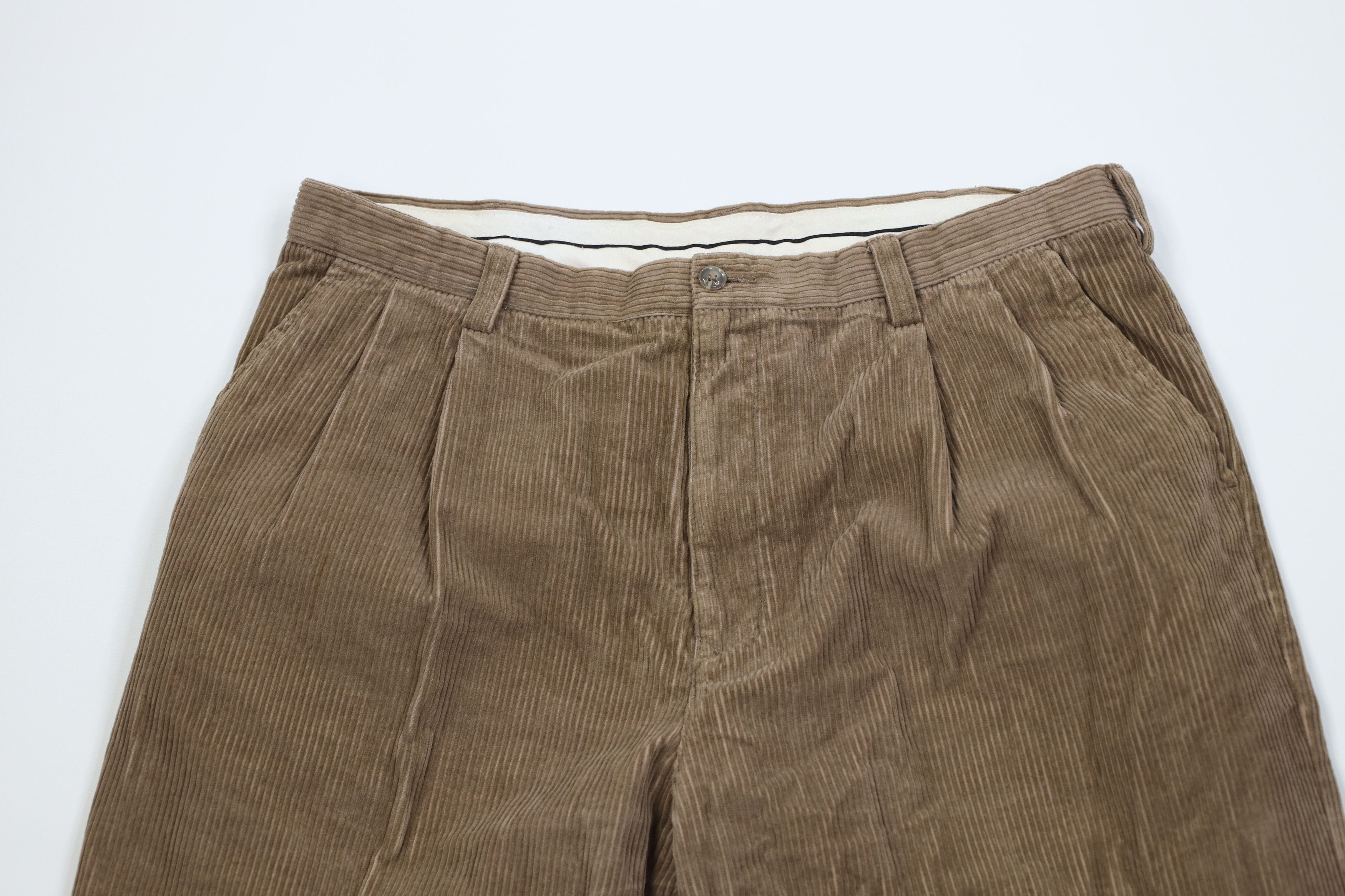 Vintage Vintage 90s Streetwear Pleated Wide Leg Corduroy Chino Pants Size US 36 / EU 52 - 2 Thumbnail