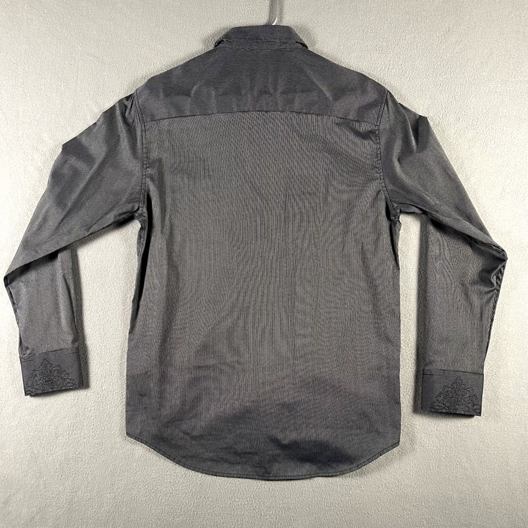 Vintage Cultura Shirt Mens Large Black Embroidered Dress Button Up Long Sleeve Size 42R - 2 Thumbnail