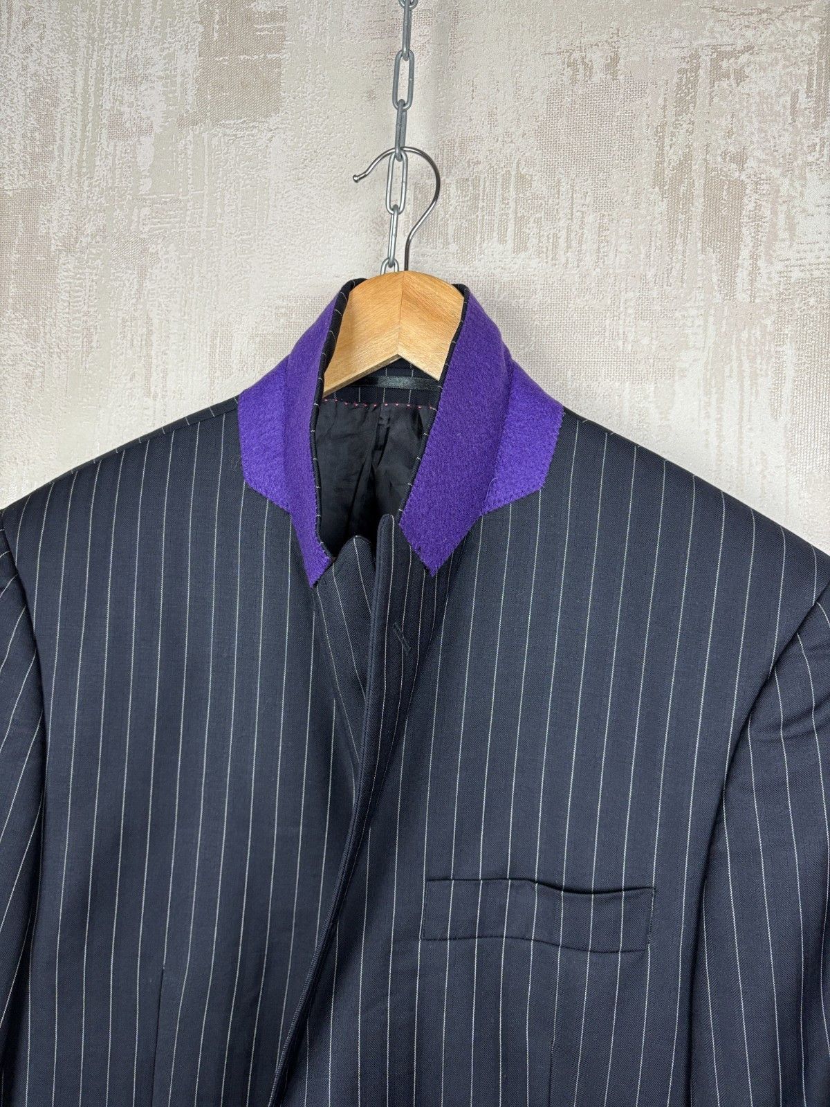 Other UK Holland Esquire Striped Wool Blazer Long UK 40" 112 cm EU 50 Size 40L - 6 Thumbnail