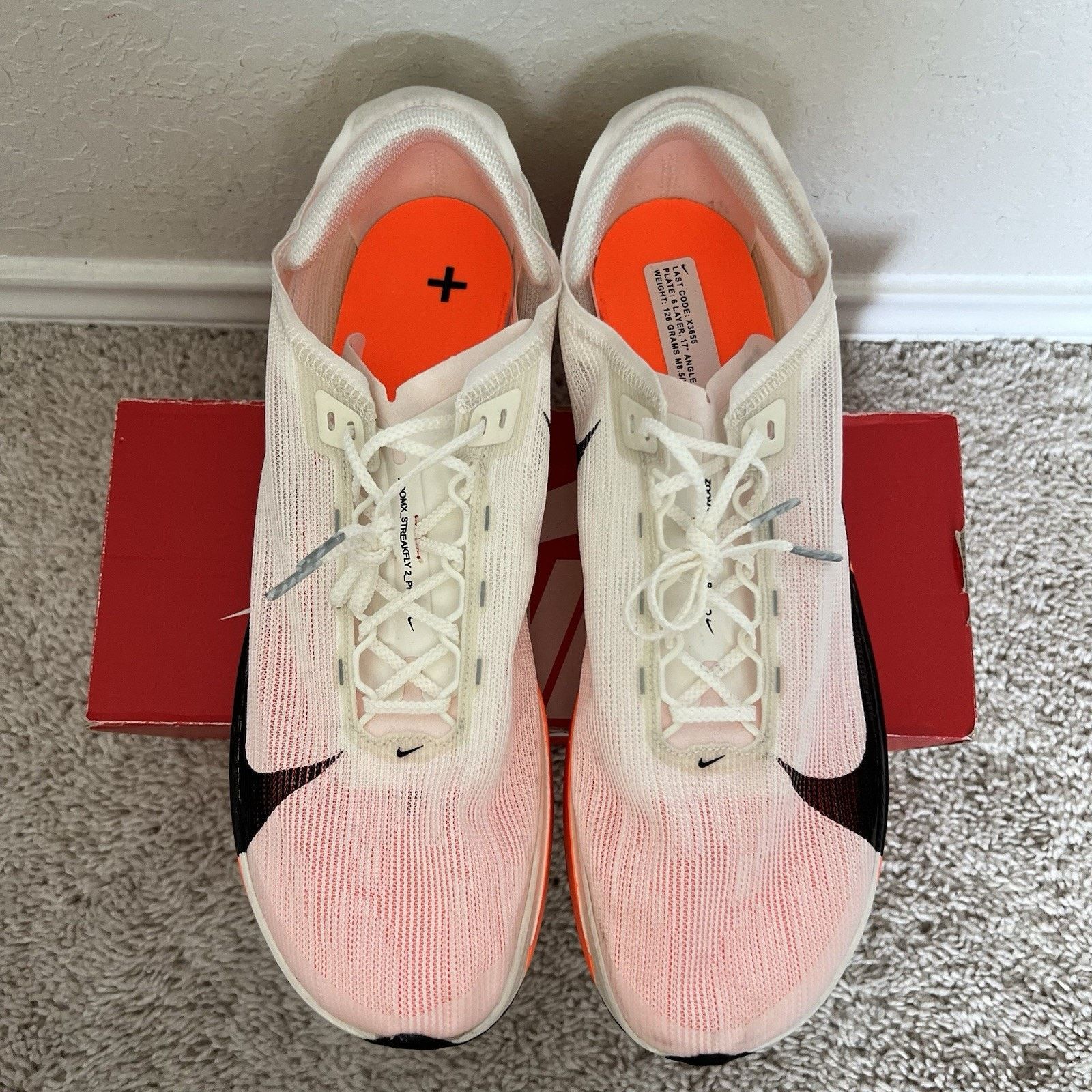 Nike Nike ZoomX Streakfly 2 Proto White Orange Shoes 12.5 New Size US 12.5 / EU 45-46 - 4 Thumbnail