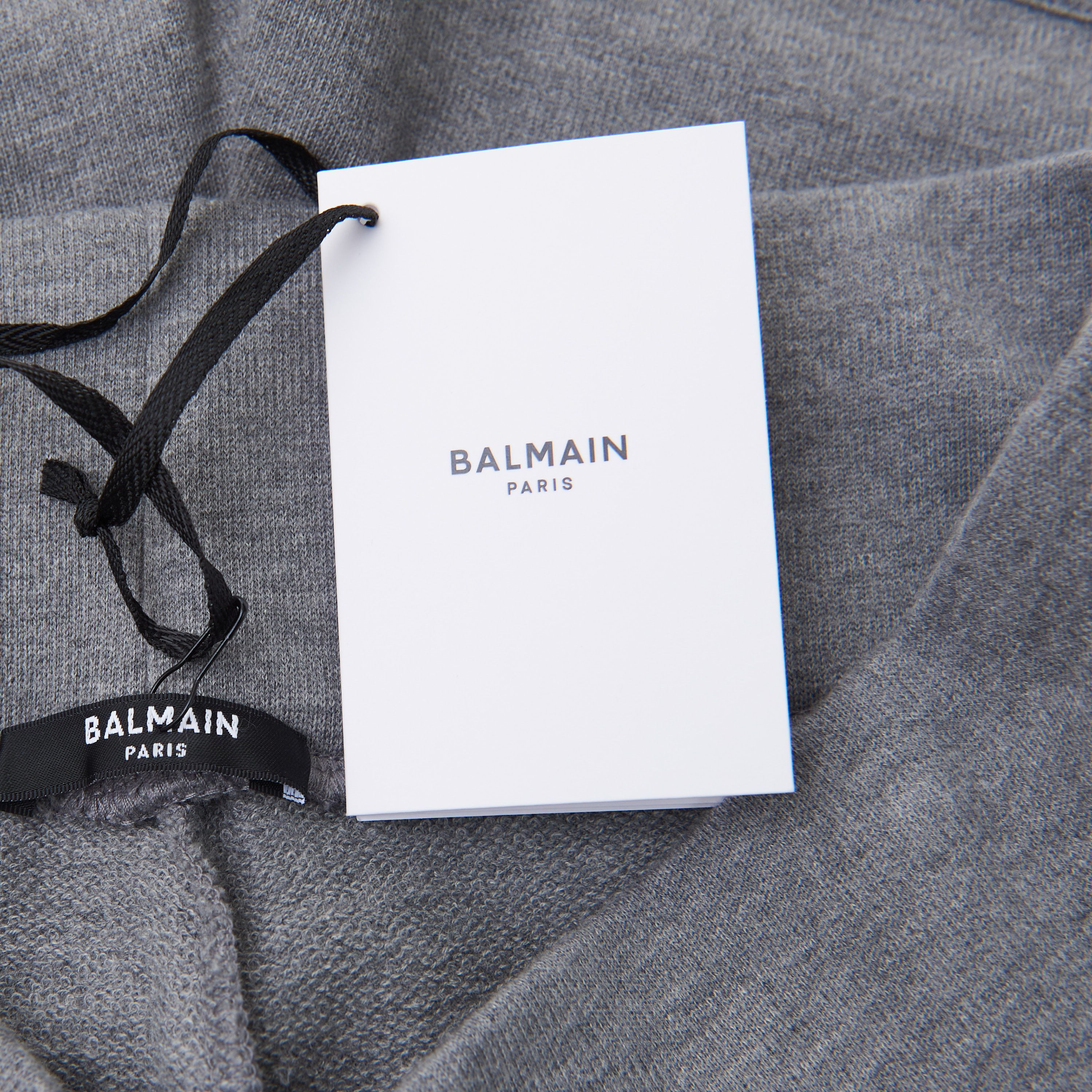 Balmain Heather Gray Cashmere & Cotton Shorts With Monogram Logo Size 32" / US 10 / IT 46 - 8 Thumbnail