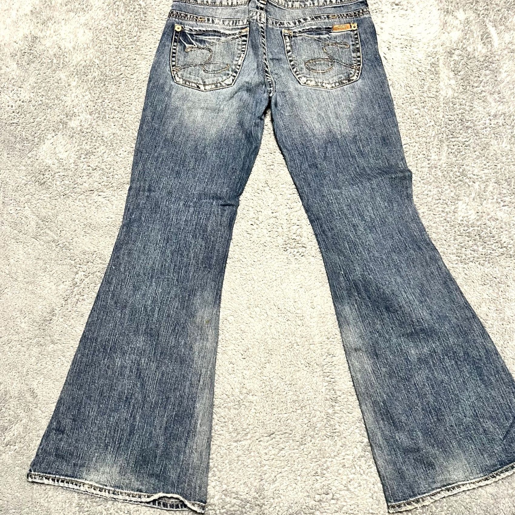 Silver Jeans Co. VINTAGE Silver 77 Flare Jeans Womens 30 Blue Denim Pants Low Rise Western Womens Jeans 30 Blue Flare Jeans Size 30" / US 8 / IT 44 - 4 Thumbnail