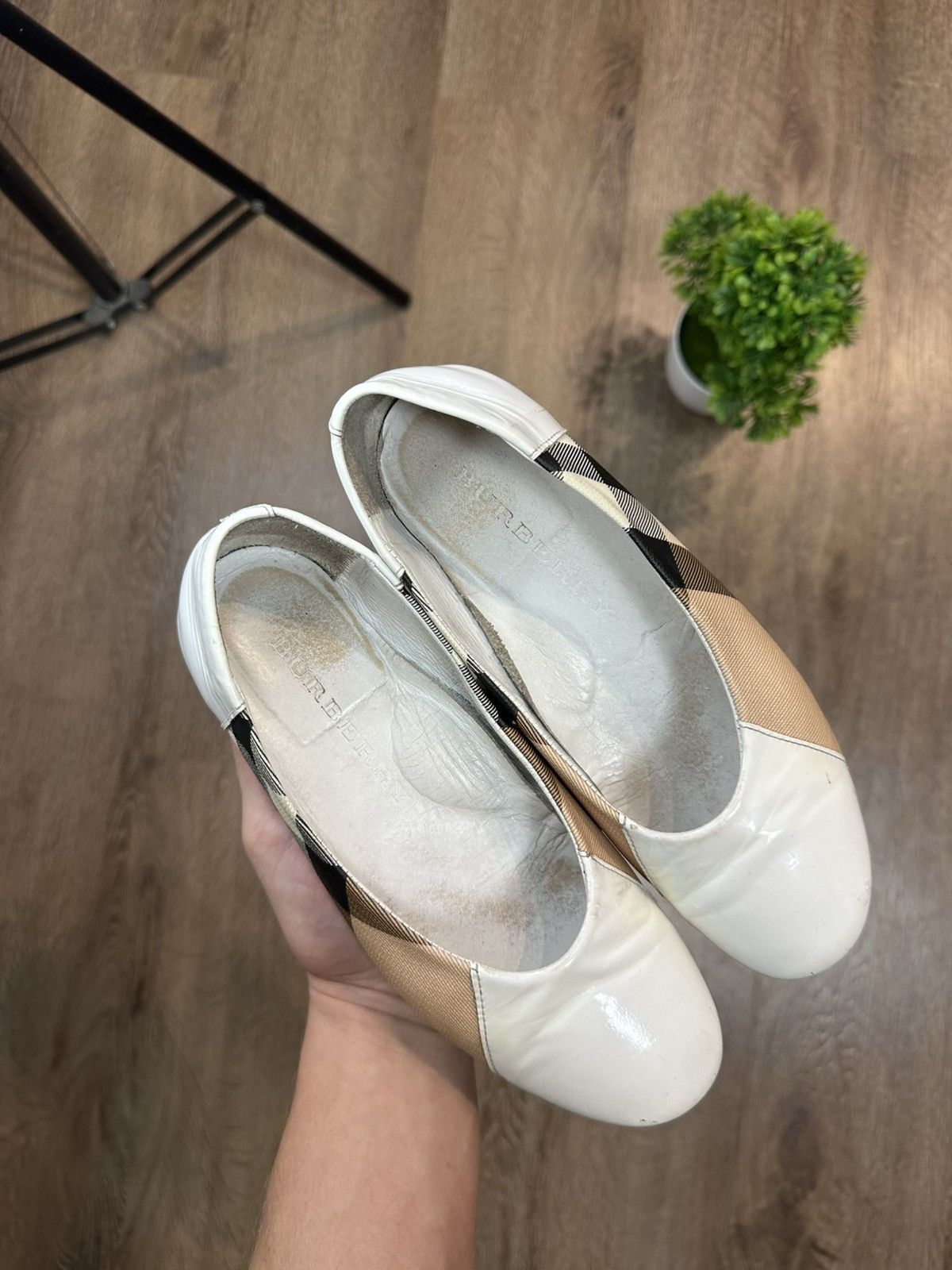 Burberry Burberry Check Pattern Ballet Flats Patent Leather Size US 5 / IT 35 - 3 Thumbnail