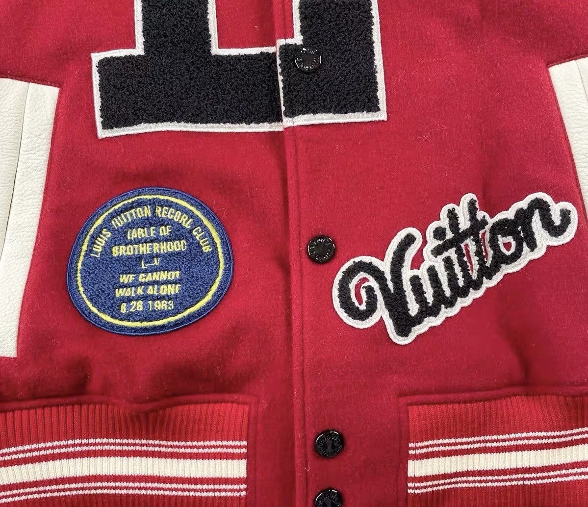 Louis Vuitton Louis Vuitton 56 Virgil Dreaming Varsity Jacket Leather wool Size US XL / EU 56 / 4 - 4 Thumbnail