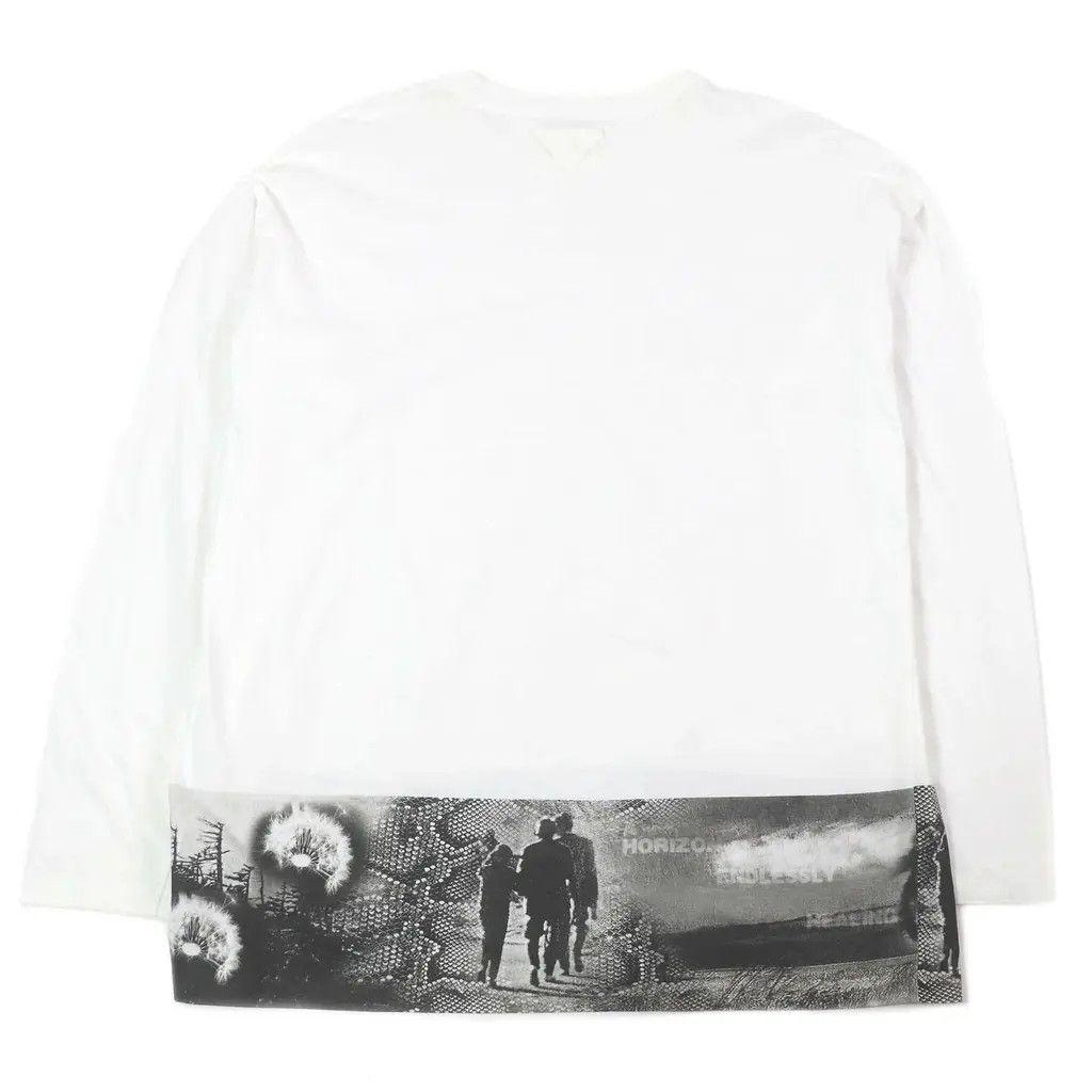 Prada o1la1rc1a0925 Graphic-Print Long-Sleeve T-Shirt in White Size US M / EU 48-50 / 2 - 2 Thumbnail