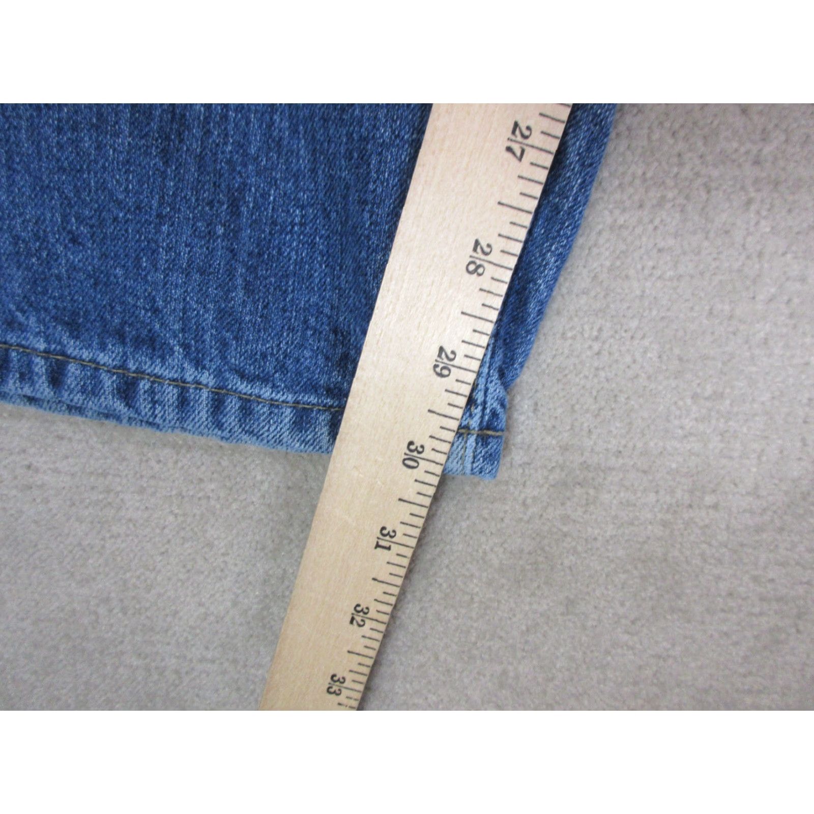 Nautica VINTAGE Nautica Jeans Mens 34x30 Relaxed Straight Baggy Wide Leg Dark Blue Cotton Denim Logo Pockets 90s Mens Size US 34 / EU 50 - 5 Thumbnail