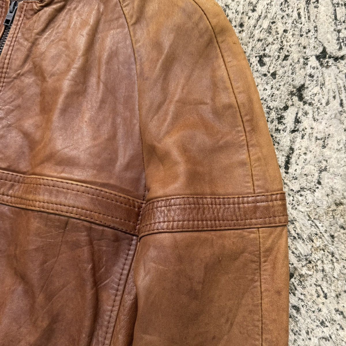 Vintage 🔥Vintage Real Leather Jacket Brown Distressed Bomber Rare Size US M / EU 48-50 / 2 - 6 Thumbnail