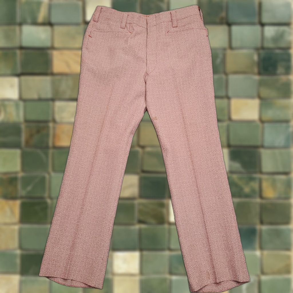 Vintage VINTAGE Well Worth Pants Mens 34x30 Red Western Sport Suit Slacks 70s Mod Trousers Size 34R - 1 Thumbnail
