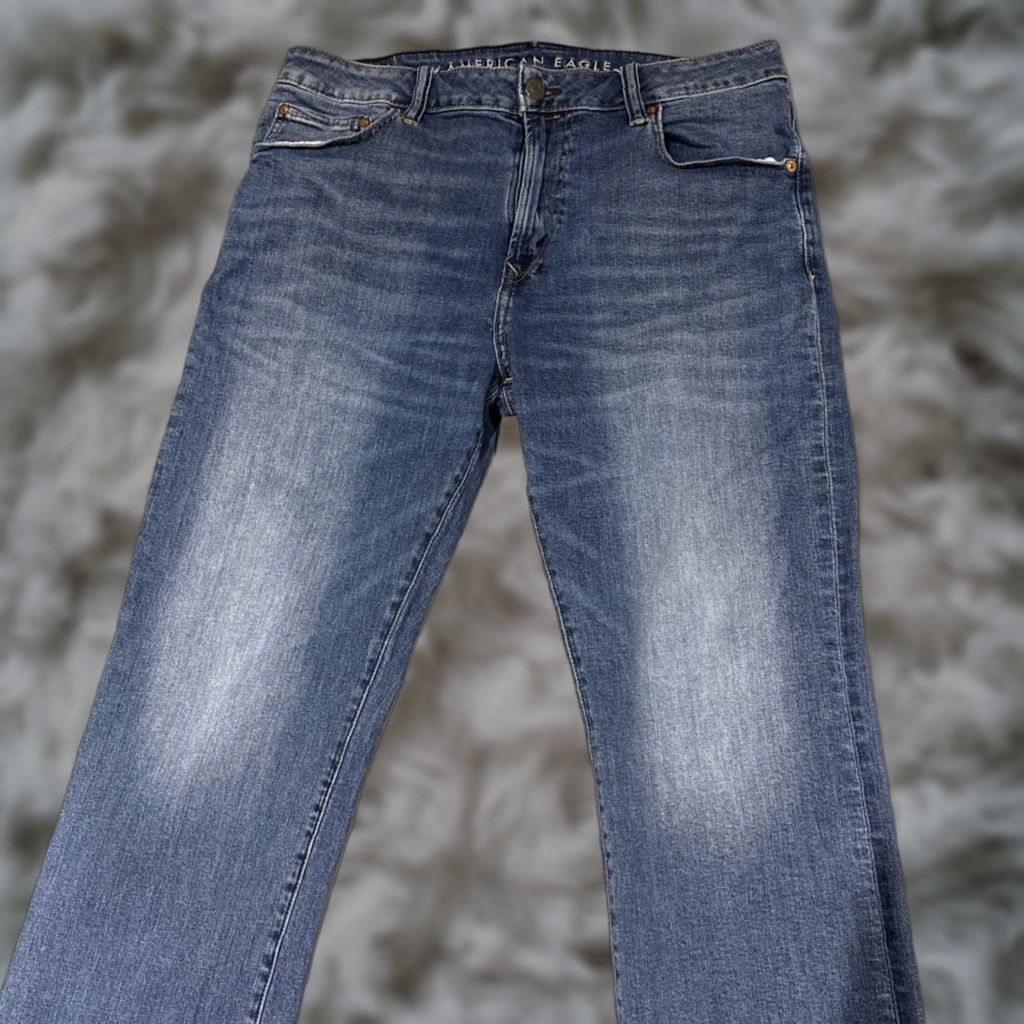 American Eagle Outfitters American Eagle Outfitters Jeans Mens 35x30 Bootcut Dark Blue 5-Pocket Regular Inseam 30in Stretch Denim Denim Jeans Size US 35 - 1 Thumbnail