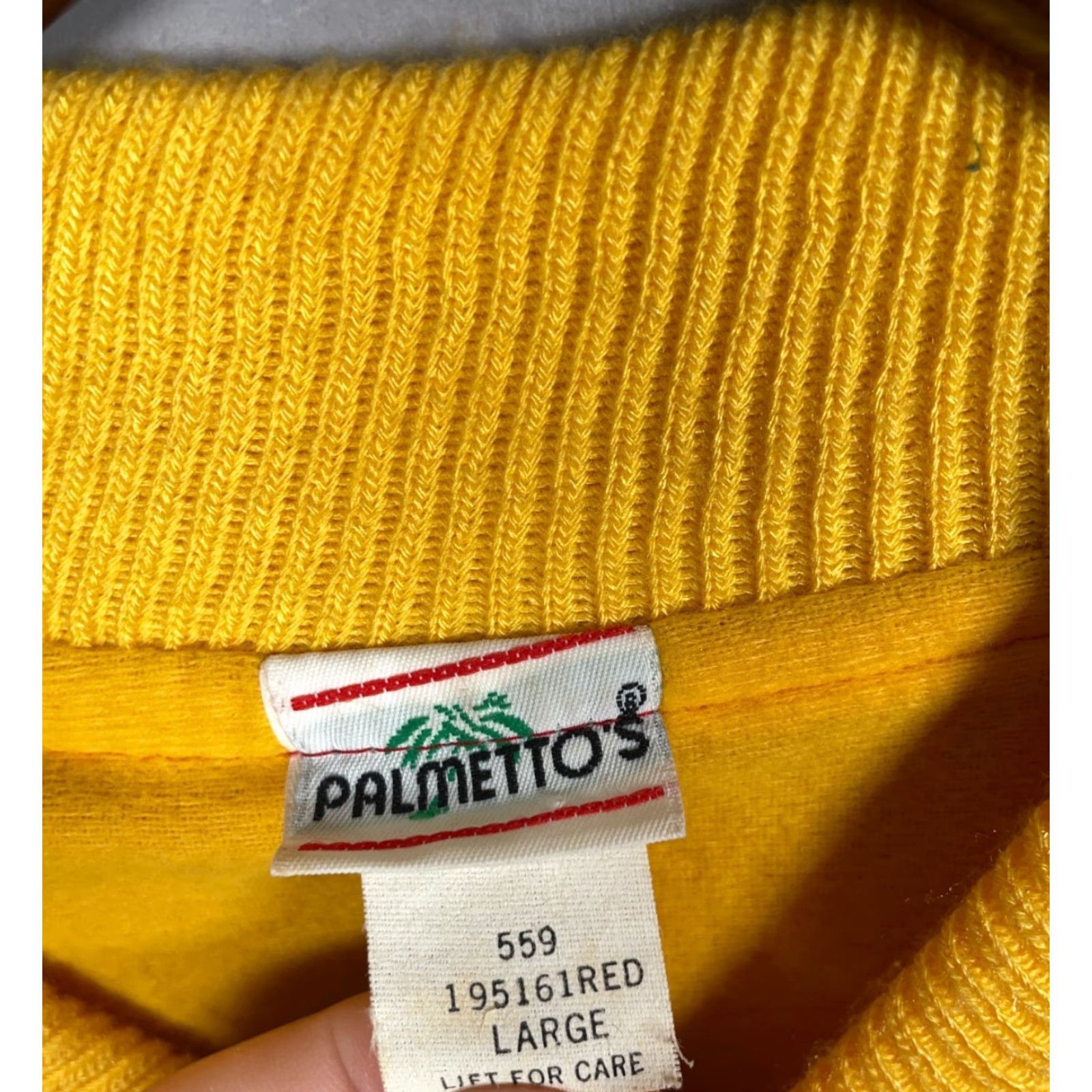 Vintage Vintage Palmetto's Men's Large Red Yellow Embroidered Varsity Bomber Jacket 80s Retro Sports Size US L / EU 52-54 / 3 - 3 Thumbnail
