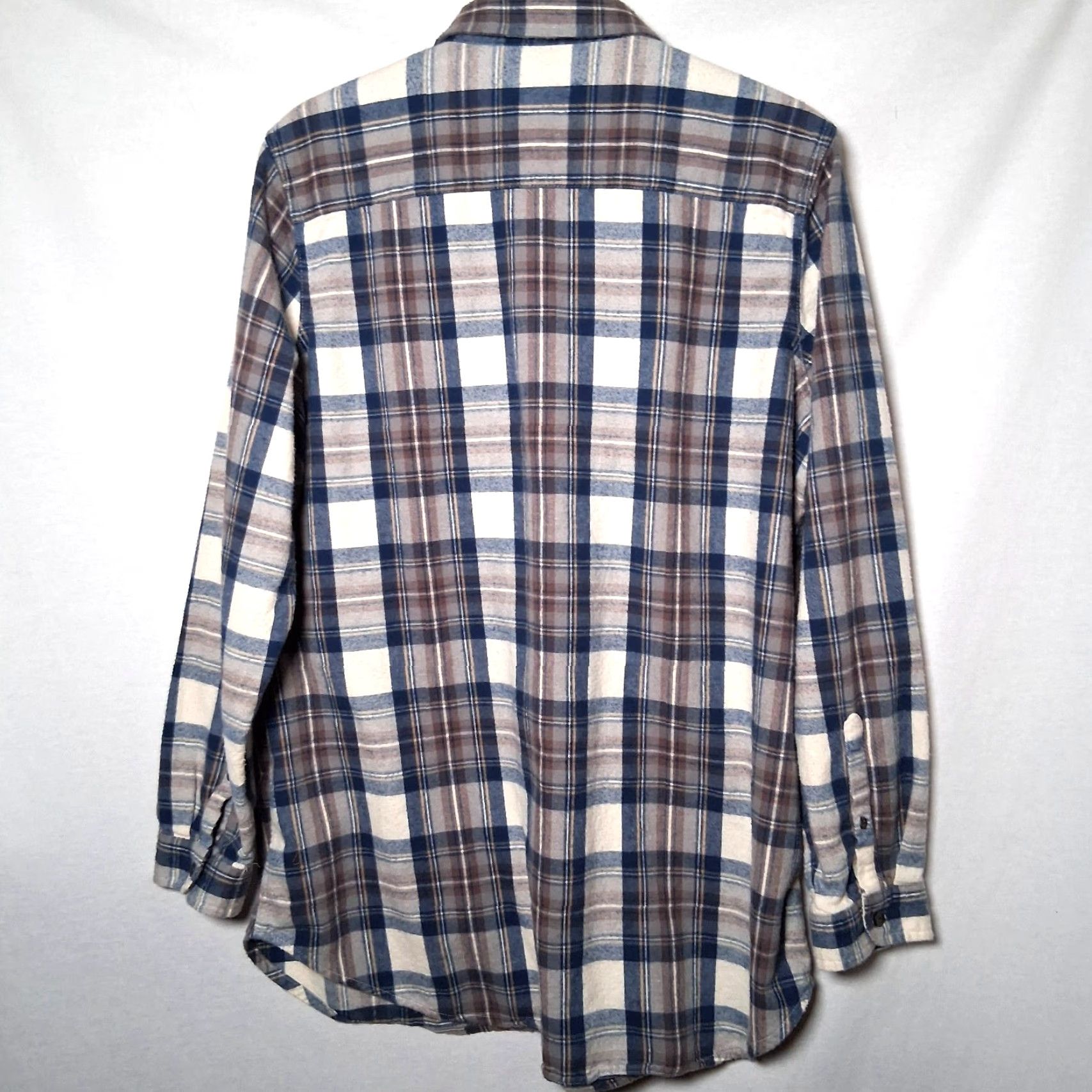 Vintage VINTAGE LL Bean Flannel Shirt Men XL Blue Tan Scotch Plaid Tartan Classic 508276 Size US XL / EU 56 / 4 - 3 Thumbnail
