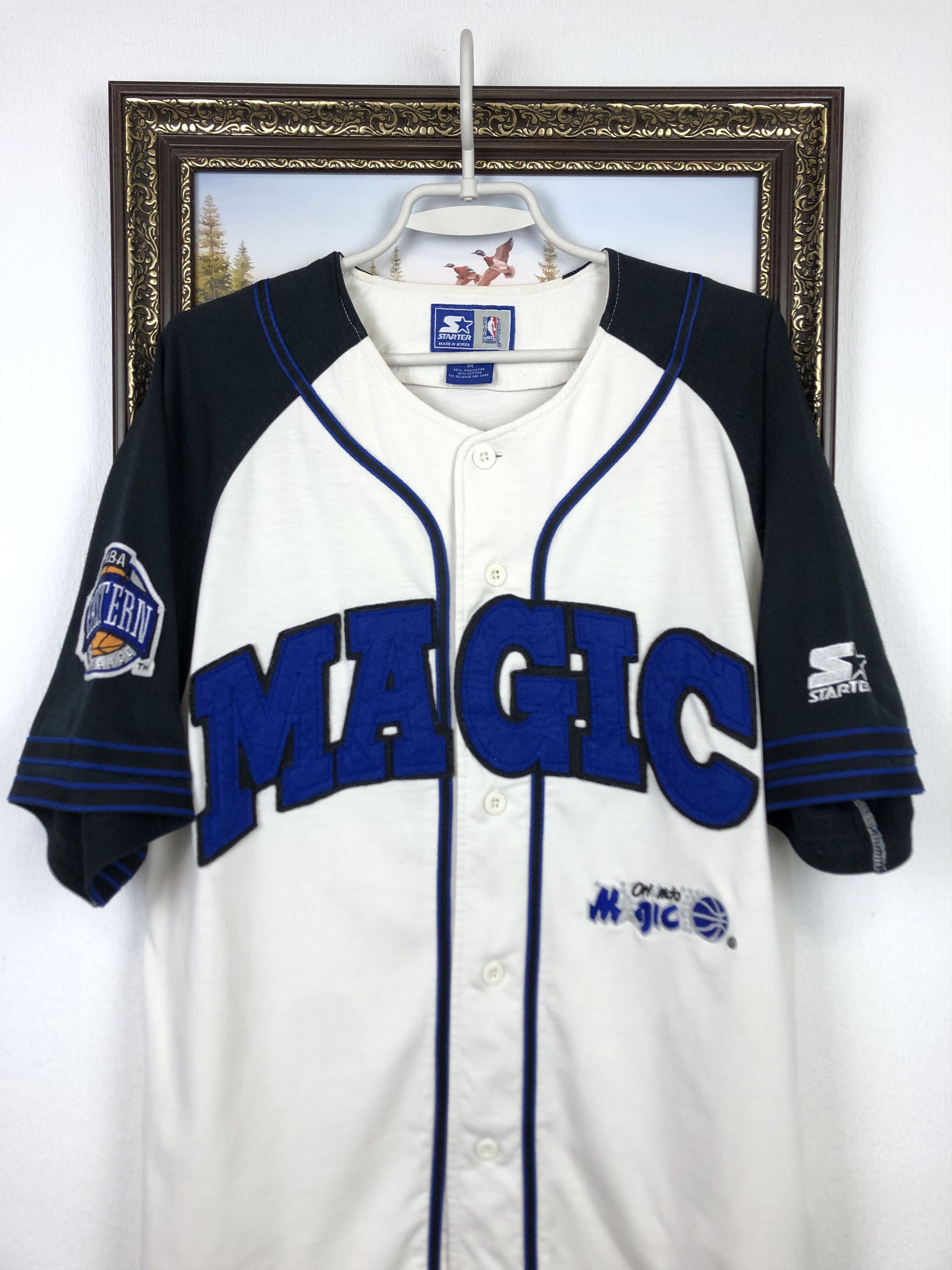 NBA Vintage 90's Starter Orlando Magic Baseball NBA Jersey Mens Size US M / EU 48-50 / 2 - 2 Thumbnail
