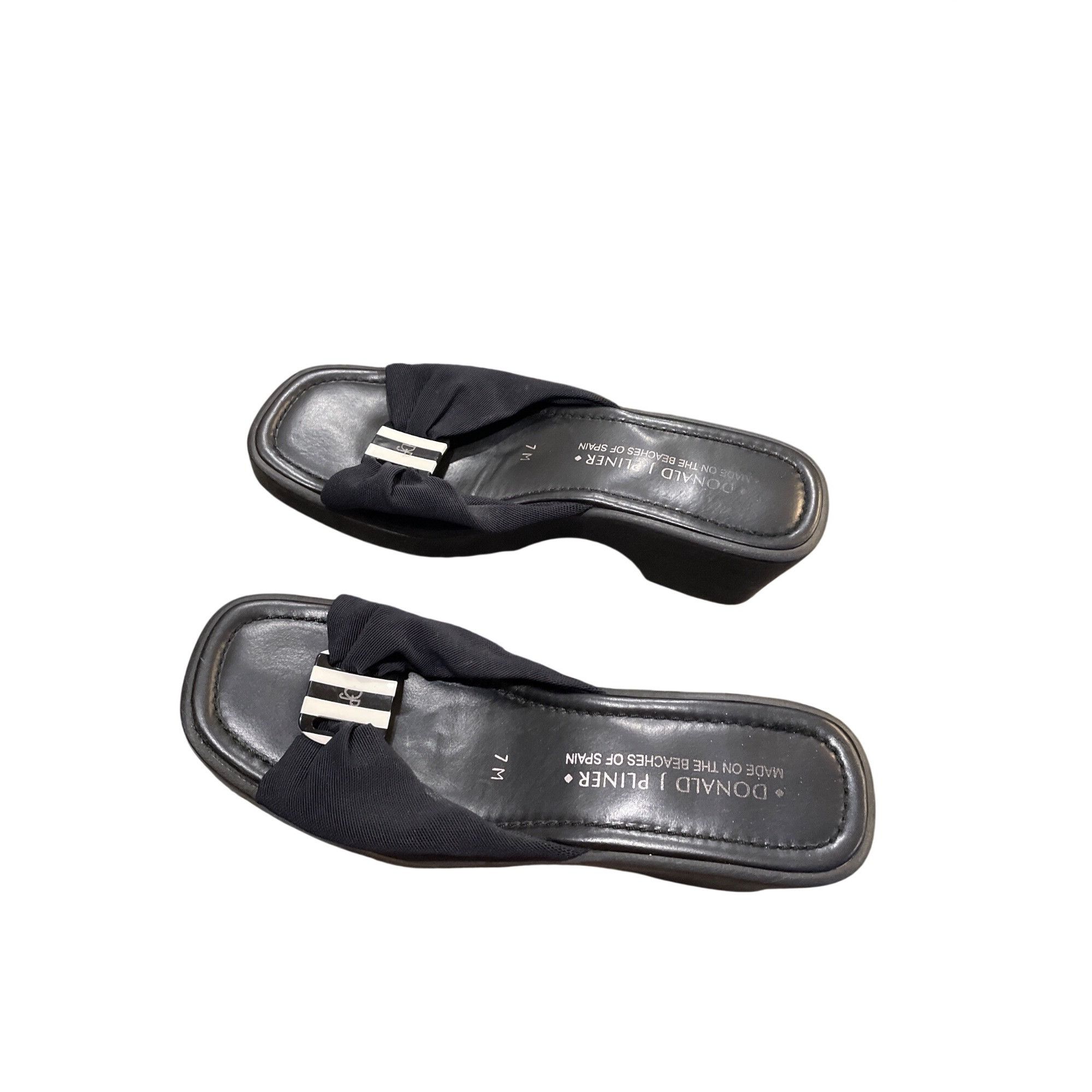 Donald Pliner Donald Pliner wms 2.5" black open toe wedge heels shoes sz 7 Size US 7 / IT 37 - 4 Thumbnail