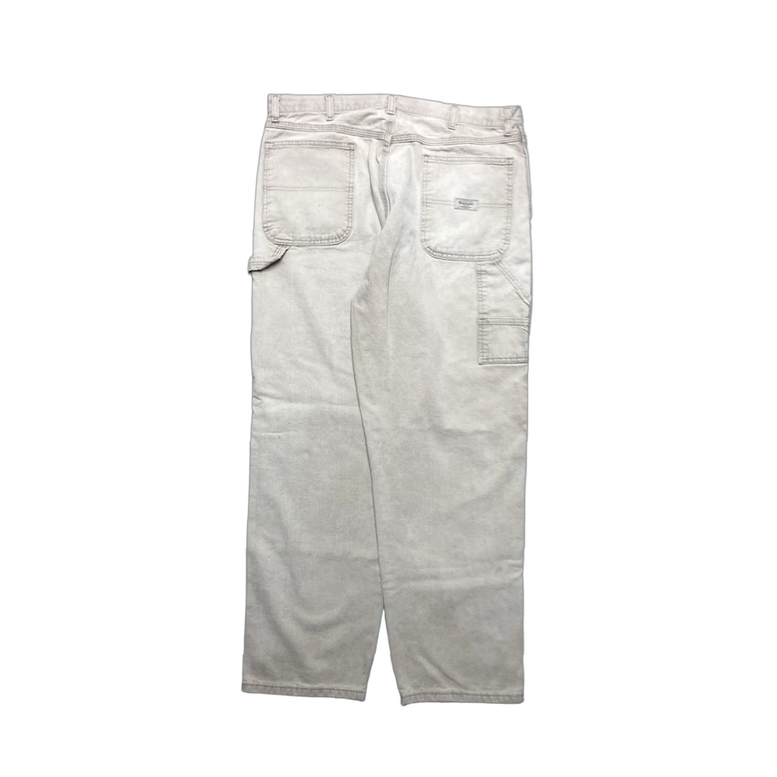 Wrangler VINTAGE Wrangler Carpenter Jeans Beige Khaki Tan Baggy 37x32 Mens Jeans Khakis 90s Skater Size US 37 - 1 Thumbnail
