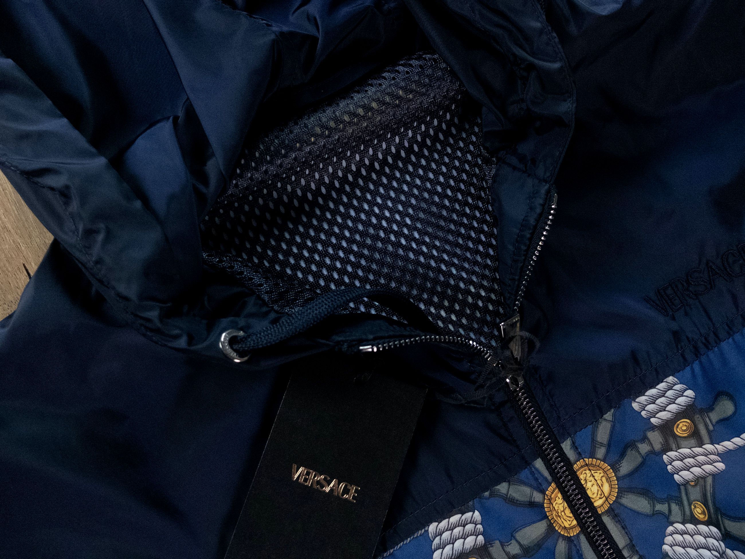 Versace VERSACE navy blue Nautical nylon windbreaker Medium Size US M / EU 48-50 / 2 - 7 Thumbnail