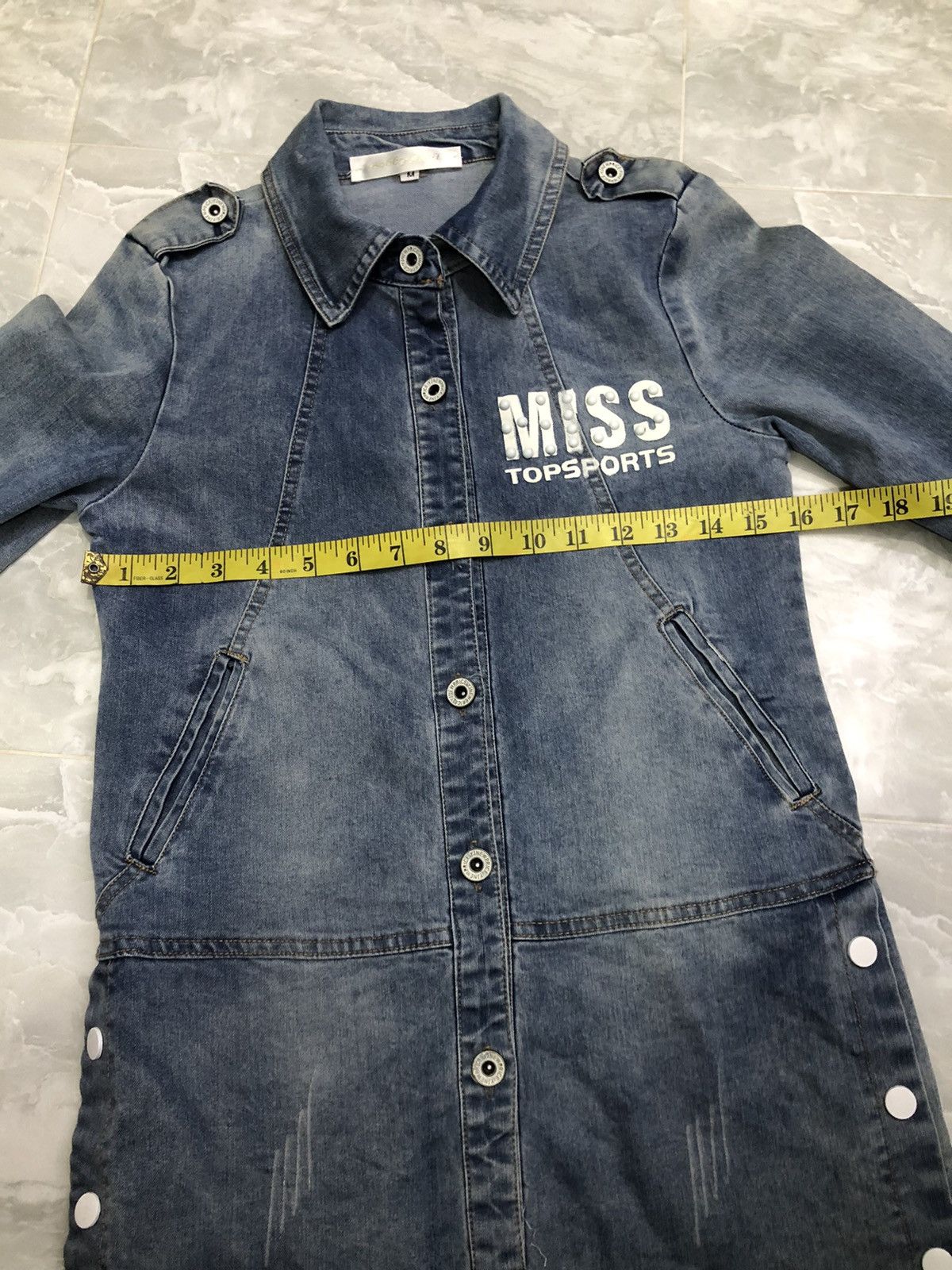 Japanese Brand Y2K Bobby Mall Rhinestone Denim Jacket Women Size XS / US 0-2 / IT 36-38 - 14 Thumbnail