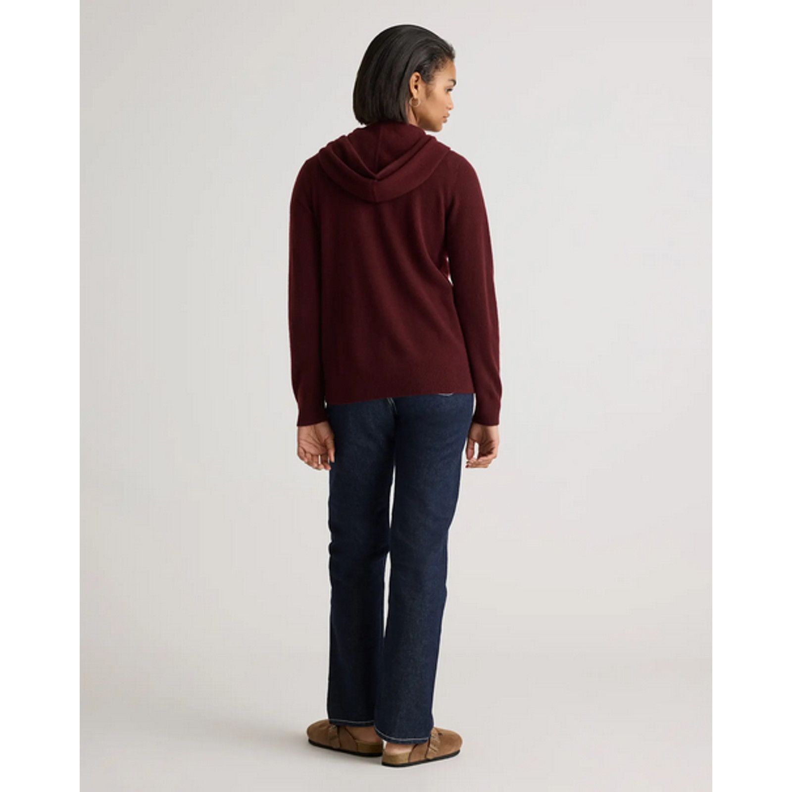 Quince Quince Cashmere Full-Zip Hoodie Burgundy Size S NWT Size S / US 4 / IT 40 - 3 Thumbnail