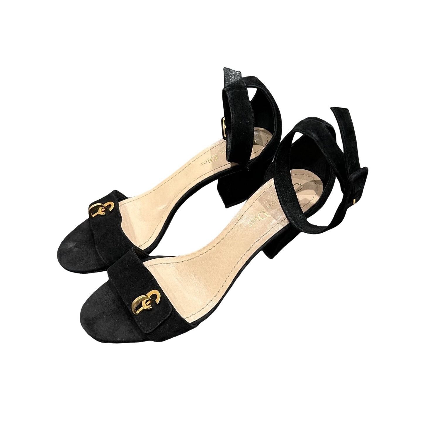 Dior Dior Black Velvet CD Logo Heels 39 Size US 9 / IT 39 - 1 Thumbnail