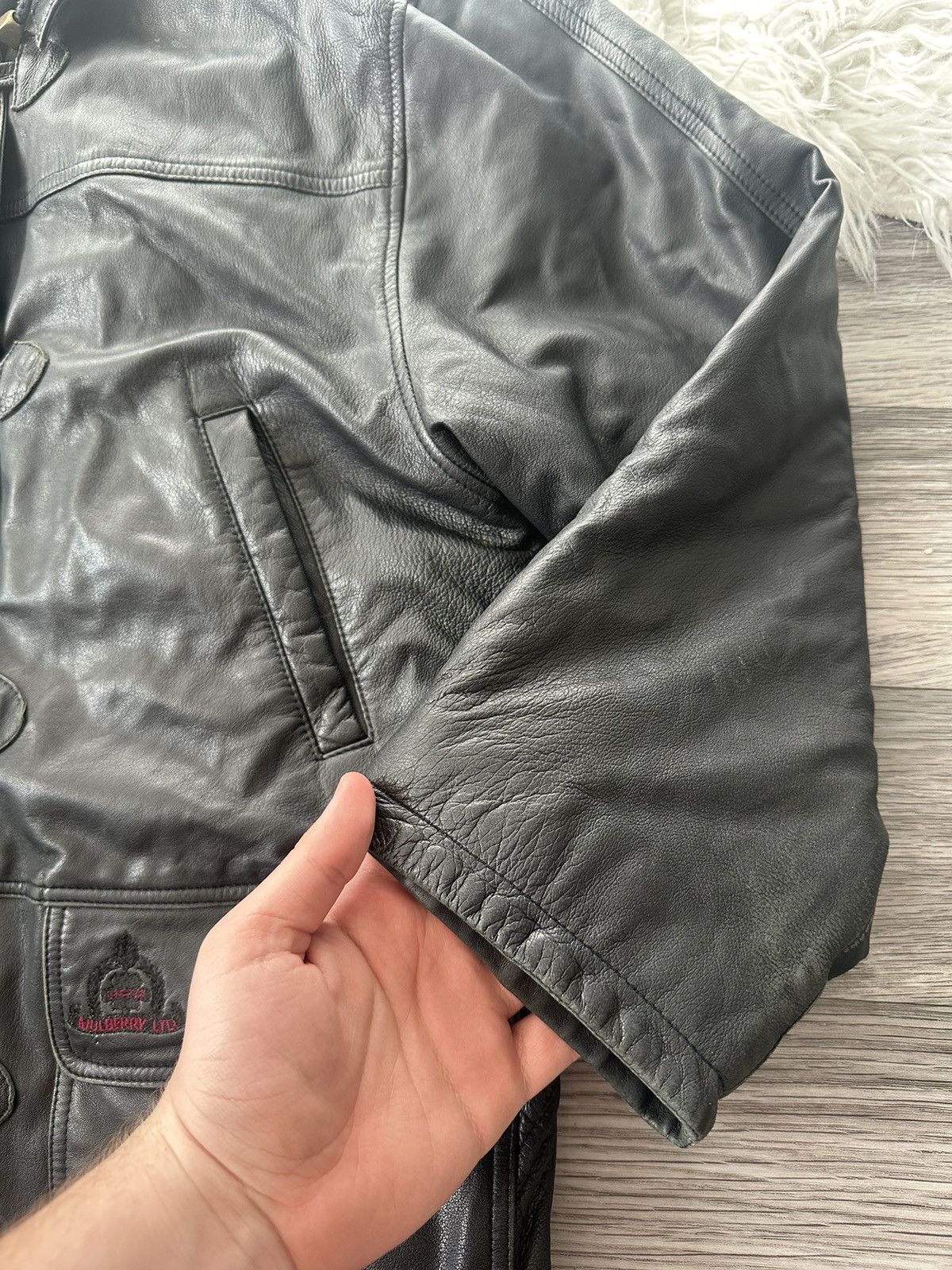 Mulberry Mulberry Lether Black Duffle Coat Napoleon Jacket hype Size US L / EU 52-54 / 3 - 5 Thumbnail