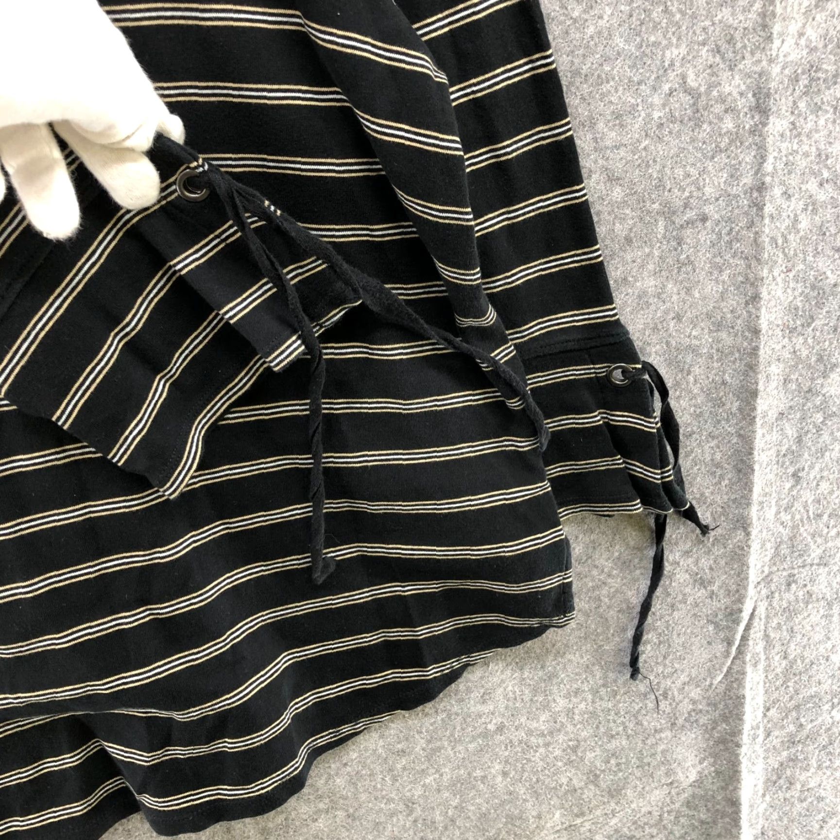 J. Jill VINTAGE J. Jill Women’s Cotton Striped Long Sleeve T-Shirt M Black Casual Style Size M / US 6-8 / IT 42-44 - 6 Thumbnail