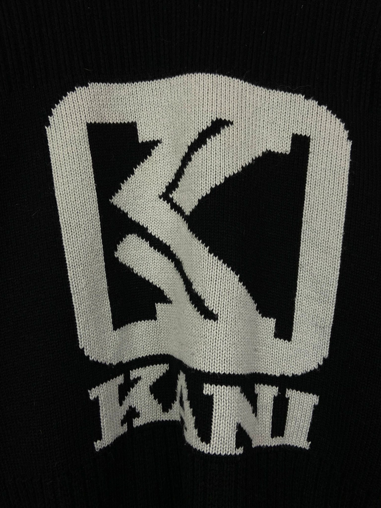 Karl Kani Karl Kani Vintage Knit Sweater Black Grey Y2K 90s Logo Size US L / EU 52-54 / 3 - 2 Thumbnail