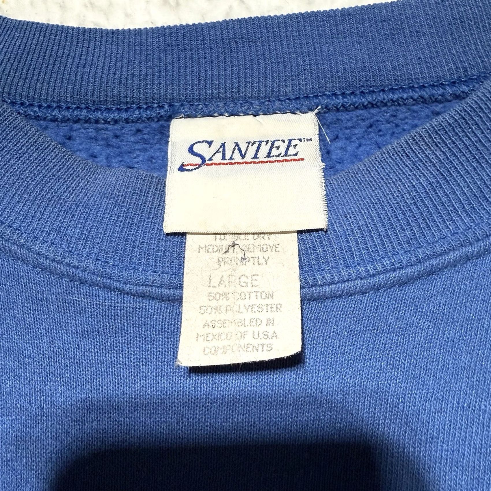 Vintage VINTAGE 90s Santee Michigan USA Crewneck Sweatshirt Men L Blue Graphic Print Pullover Cotton Polyester Size US L / EU 52-54 / 3 - 5 Thumbnail