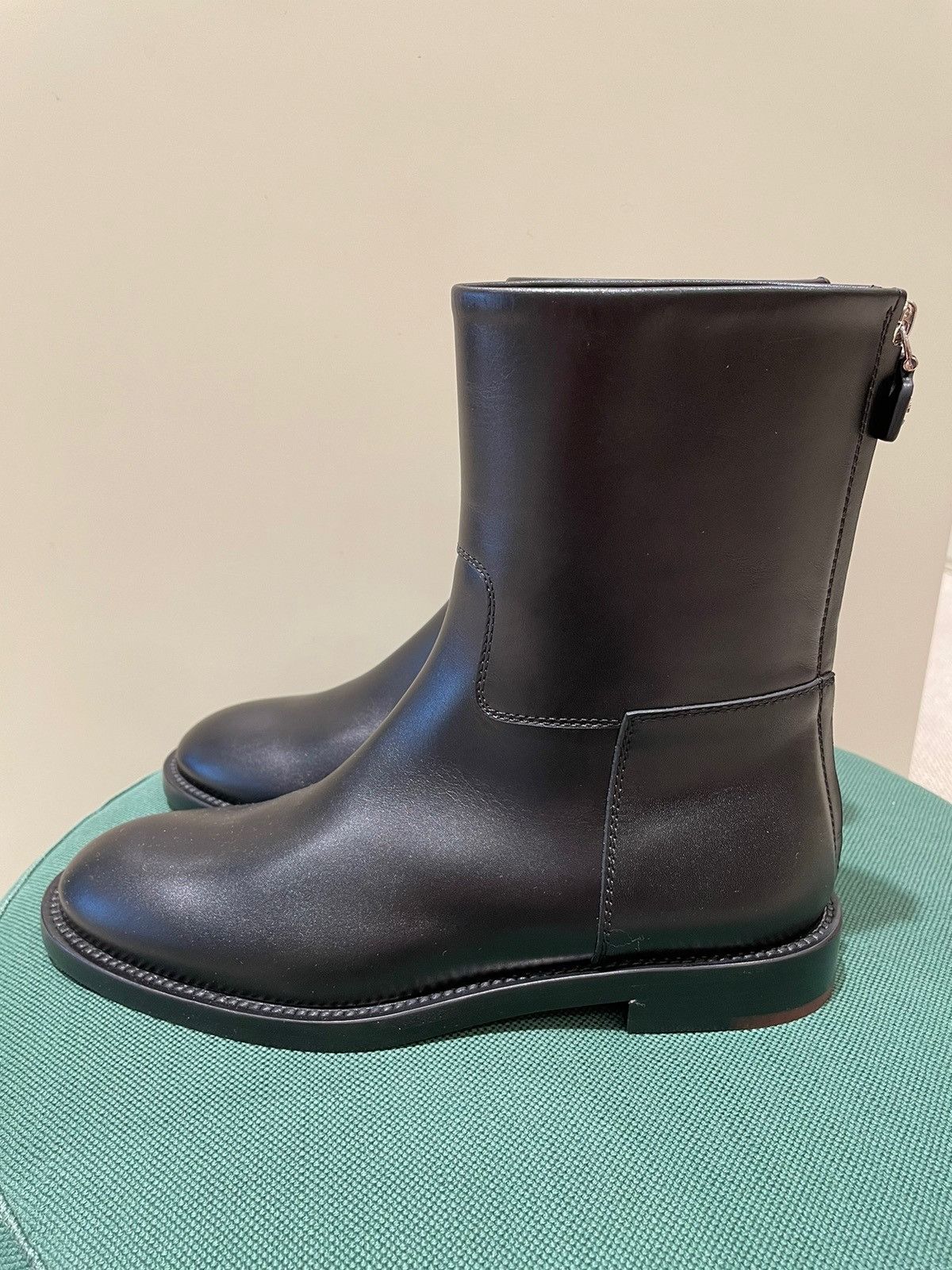 image of Loro Piana O1Loc1C0224 Leather Ankle Boots In Black, Women's (Size 12)