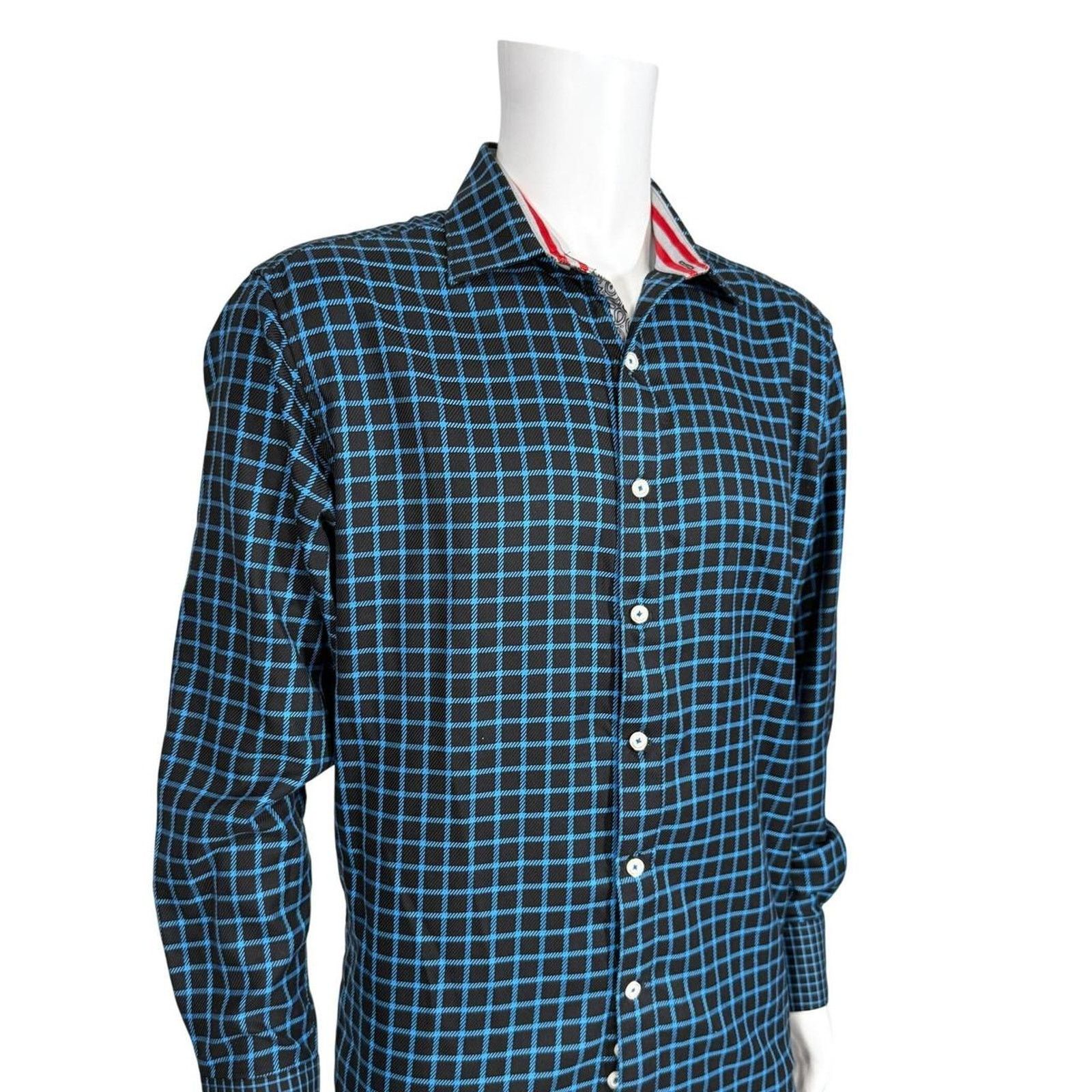 Robert Graham Robert Graham Mens Grid Button Down Shirt Long Sleeve Large Size US L / EU 52-54 / 3 - 3 Thumbnail