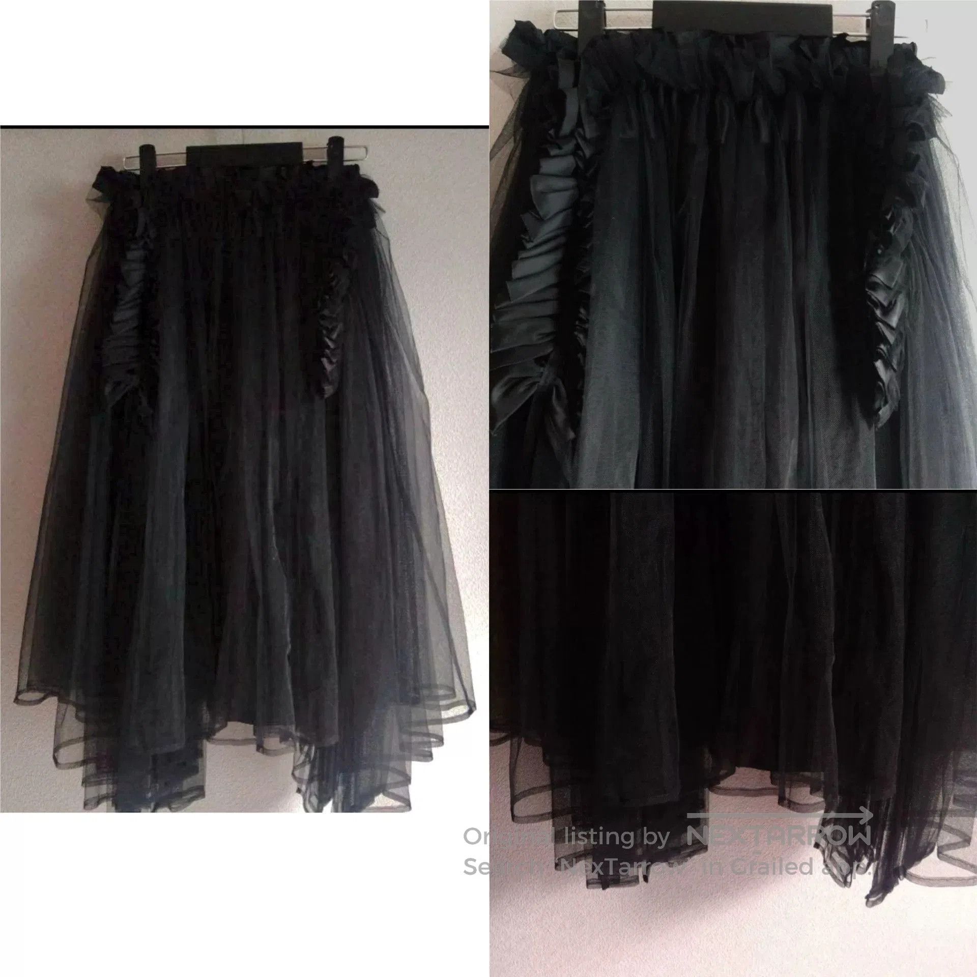 CDG Noir Pleated Tulle Skirt.