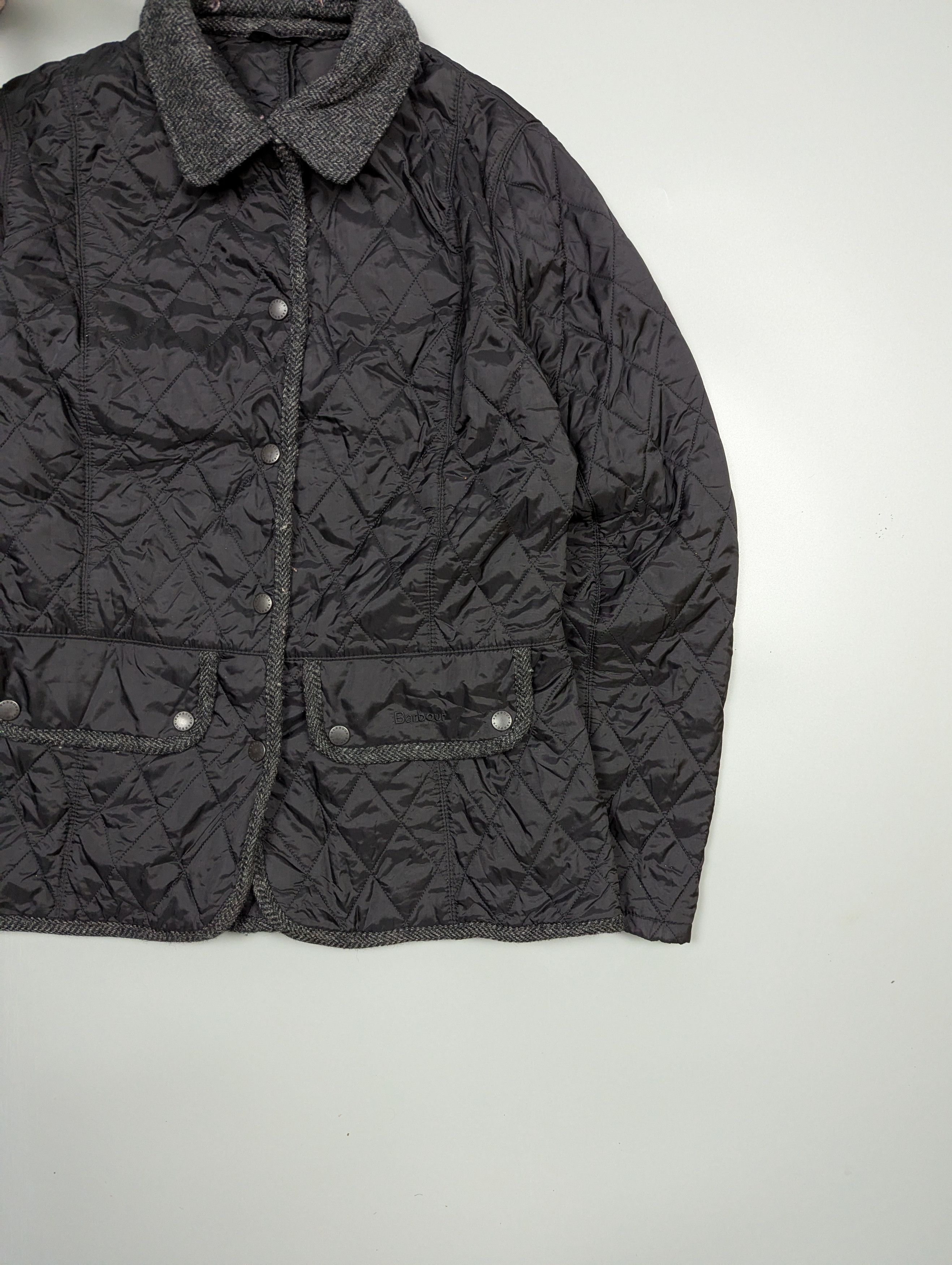 Barbour BARBOUR Women’s Vintage Tweed Quilted Jacket Size L / US 10 / IT 46 - 3 Thumbnail