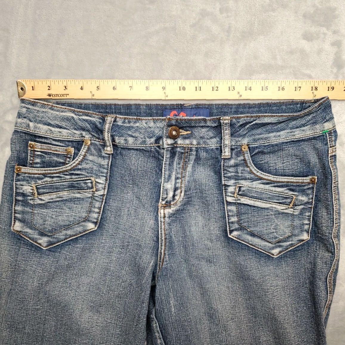 Vintage MWAH Shorts Womens 16W Blue Denim Bermuda Relaxed Fit Stretch Blend 90s Retro Pockets Zip Womens Size 38" / US 16 / IT 52 - 6 Thumbnail