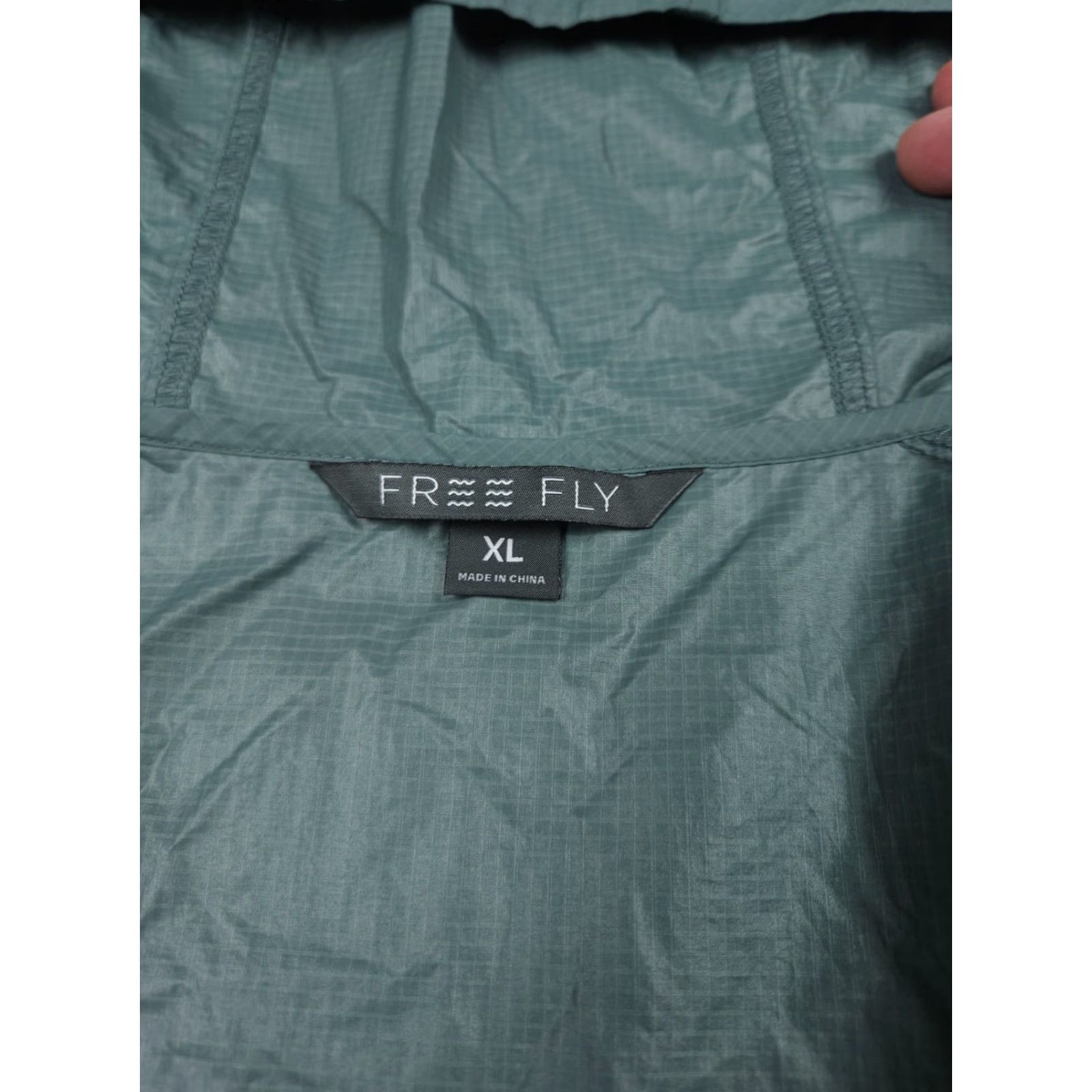 Rains Free Fly Rain Jacket Men's XL Green Full Zip Nylon Waterproof Light Ripstop Hoodie Windbreaker Sports Jacket Mens Size US XL / EU 56 / 4 - 7 Thumbnail